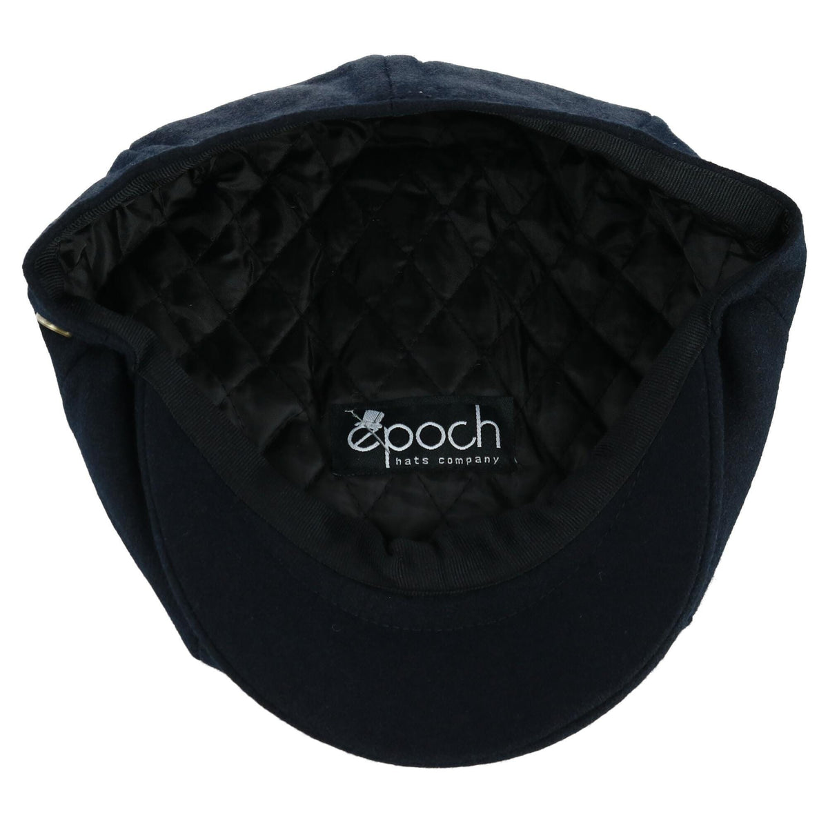 Epoch Hats Company Men's Melton Wool 8 Quarter Newsboy Cap - Black