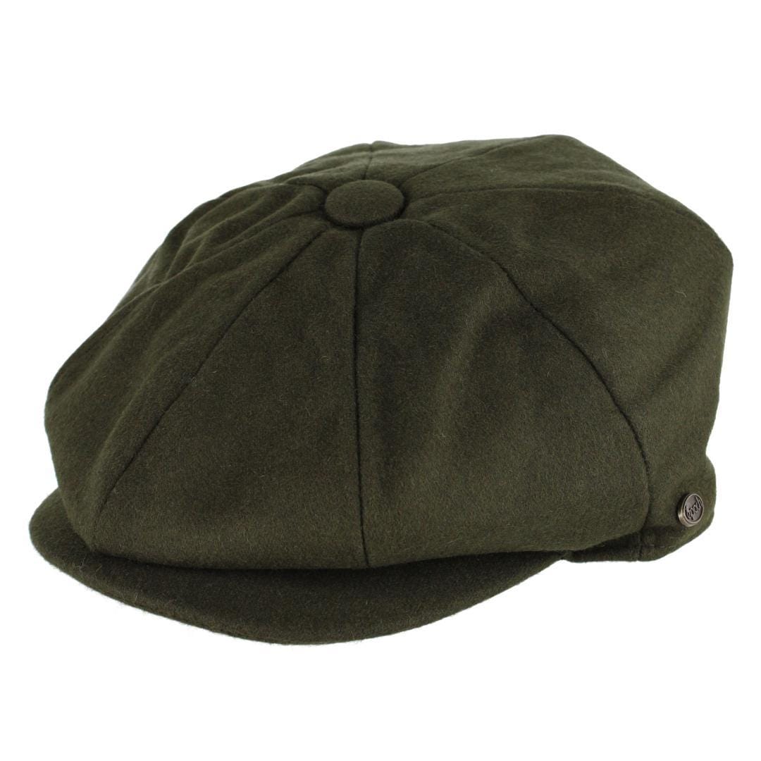Epoch Hats Company Men's Melton Wool 8 Quarter Newsboy Cap - Olive