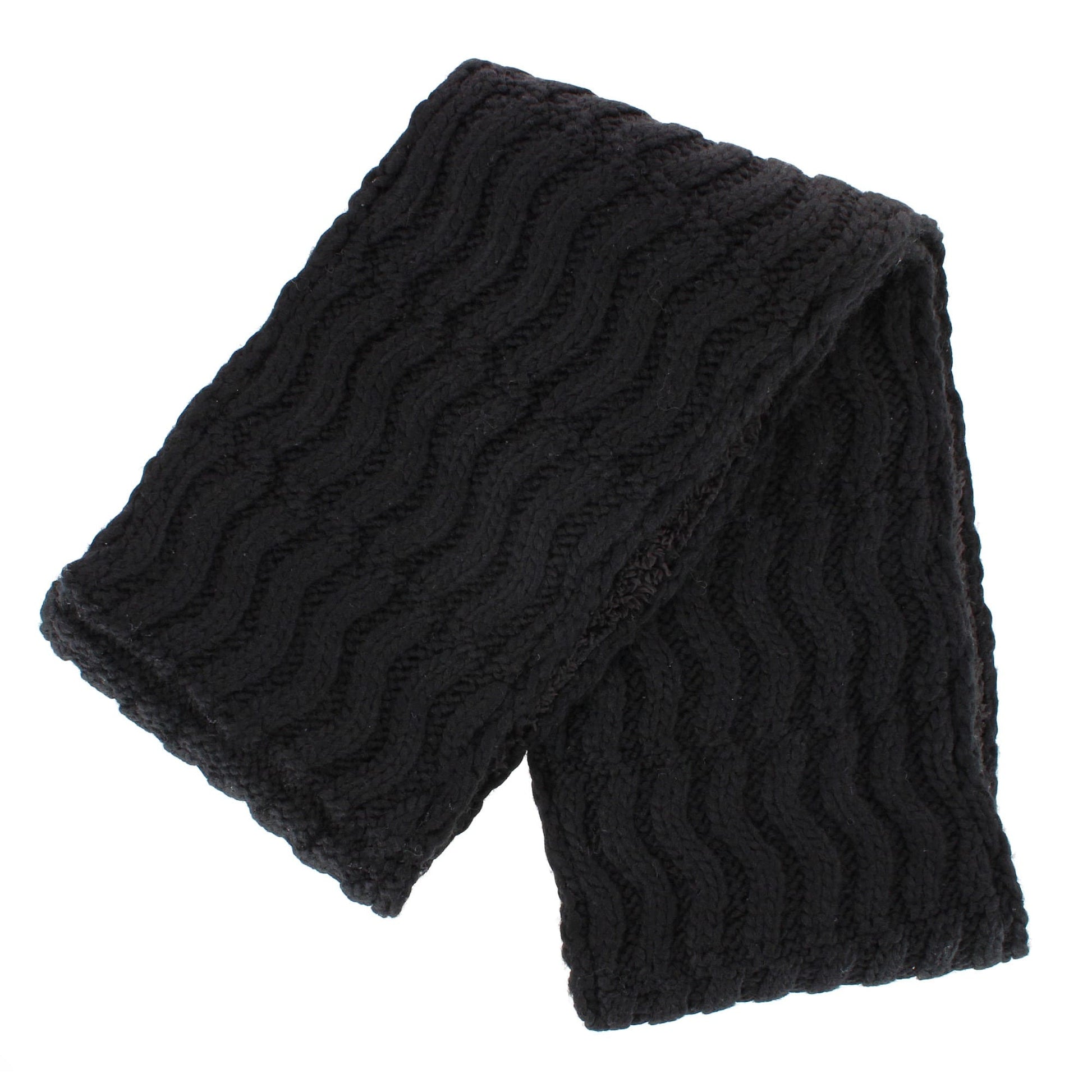 Angela & William Women's Wool Cable Knit Winter Infinity Scarf with Sherpa Lining