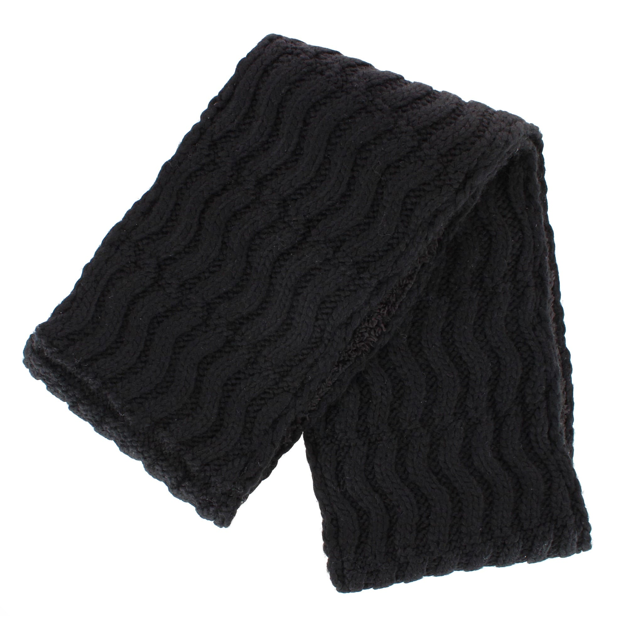 Angela & William Women's Wool Cable Knit Winter Infinity Scarf with Sherpa Lining