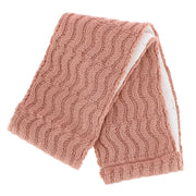 Women's Wool Cable Knit Winter Infinity Scarf with Sherpa Lining
