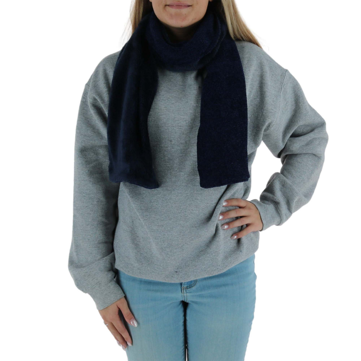 Epoch Hats Company Women's Knit Faux Sherpa Lined Winter Scarf - Navy