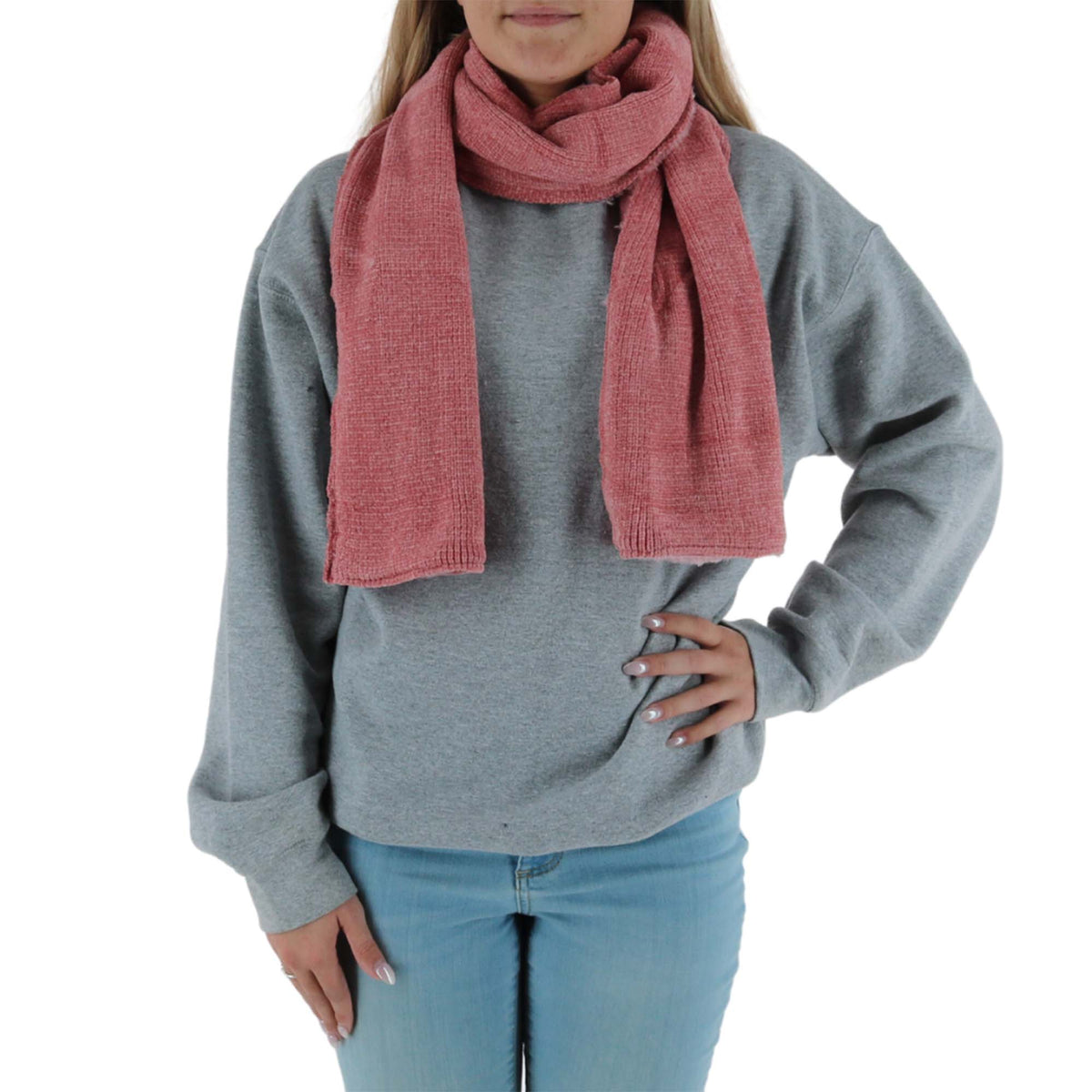 Epoch Hats Company Women's Knit Faux Sherpa Lined Winter Scarf - Pink
