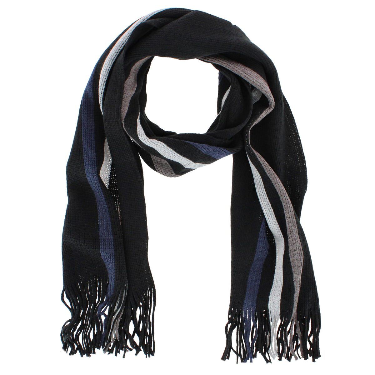 Epoch Hats Company Men's Classic Striped Winter Scarf - Black