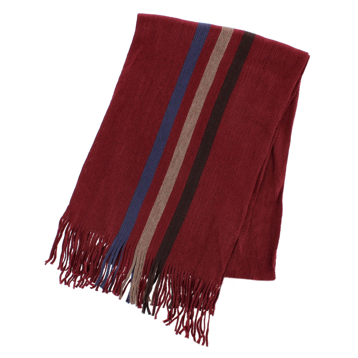 Epoch Hats Company Men's Classic Striped Winter Scarf - Burgundy
