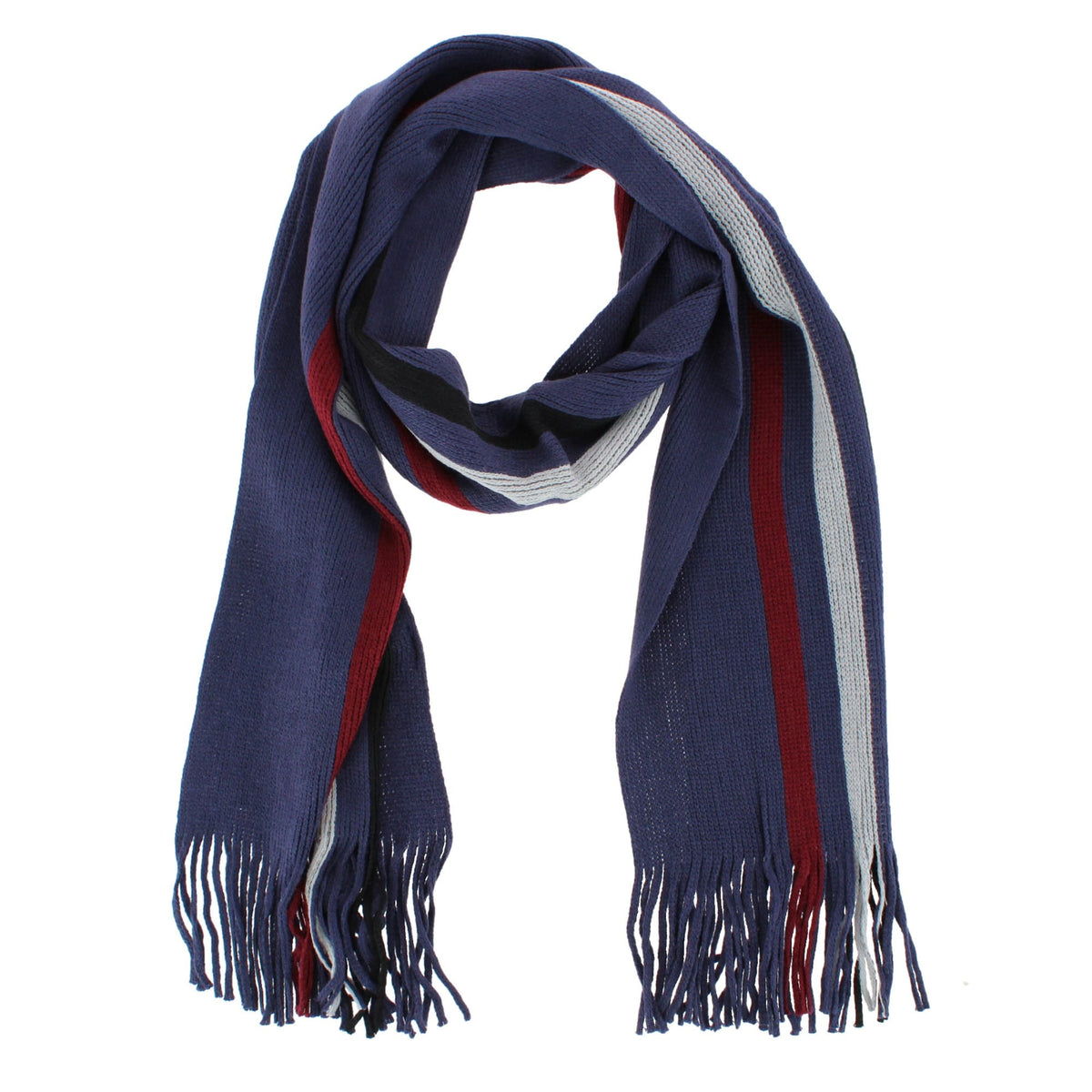 Epoch Hats Company Men's Classic Striped Winter Scarf - Navy