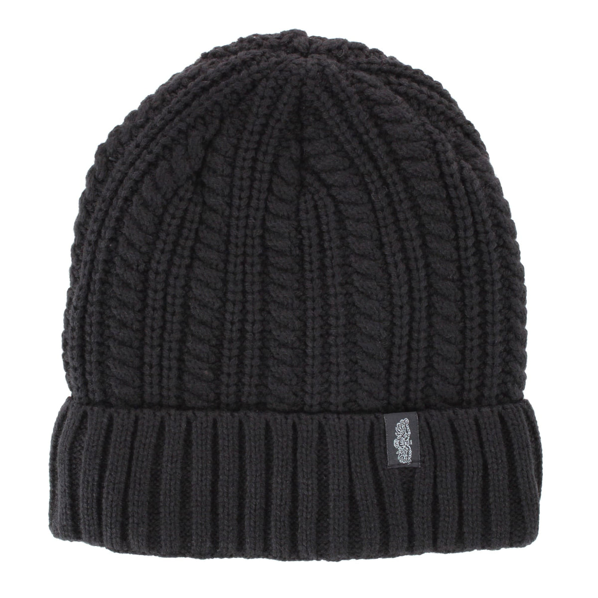 Angela & William Adult Chunky Cable Knit Lined Beanie and Scarf Winter Set - Black