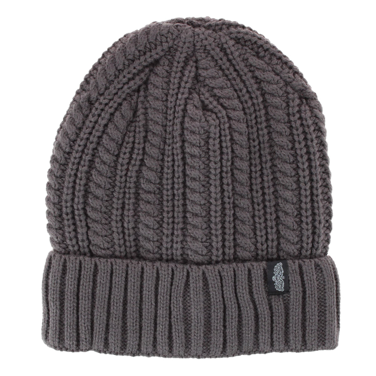 Angela & William Adult Chunky Cable Knit Lined Beanie and Scarf Winter Set - Grey
