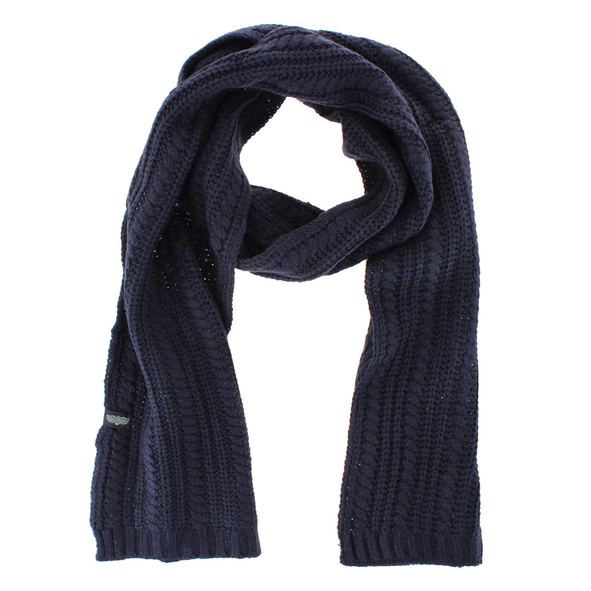 Angela & William Adult Chunky Cable Knit Lined Beanie and Scarf Winter Set - Navy