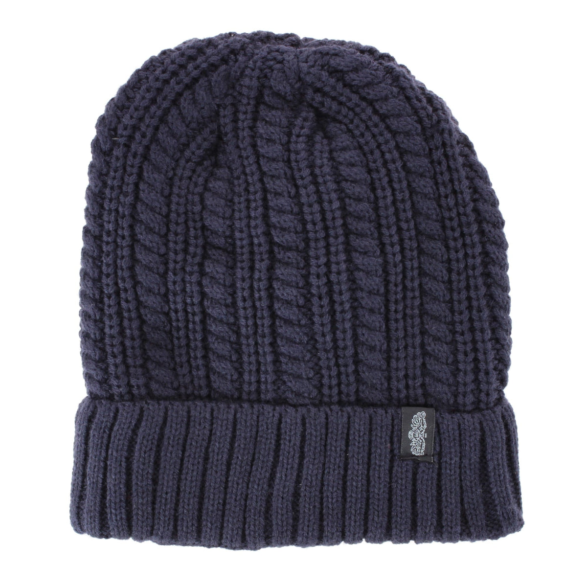 Angela & William Adult Chunky Cable Knit Lined Beanie and Scarf Winter Set - Navy