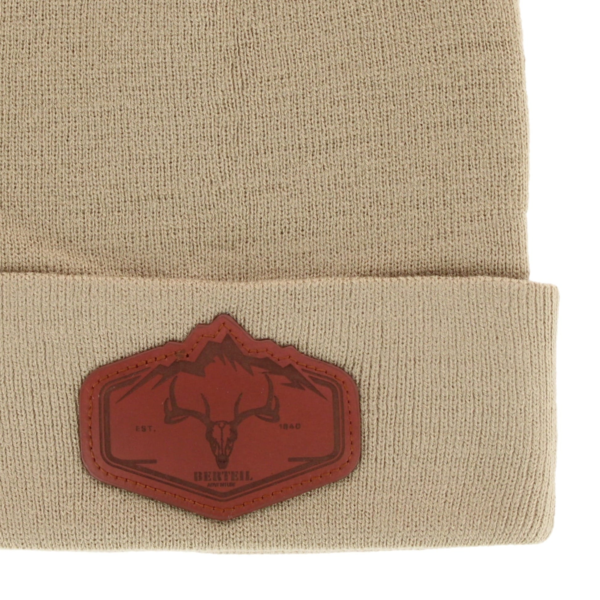 Epoch Hats Company Men's Knit Winter Beanie with Deer Mountain Patch - Khaki