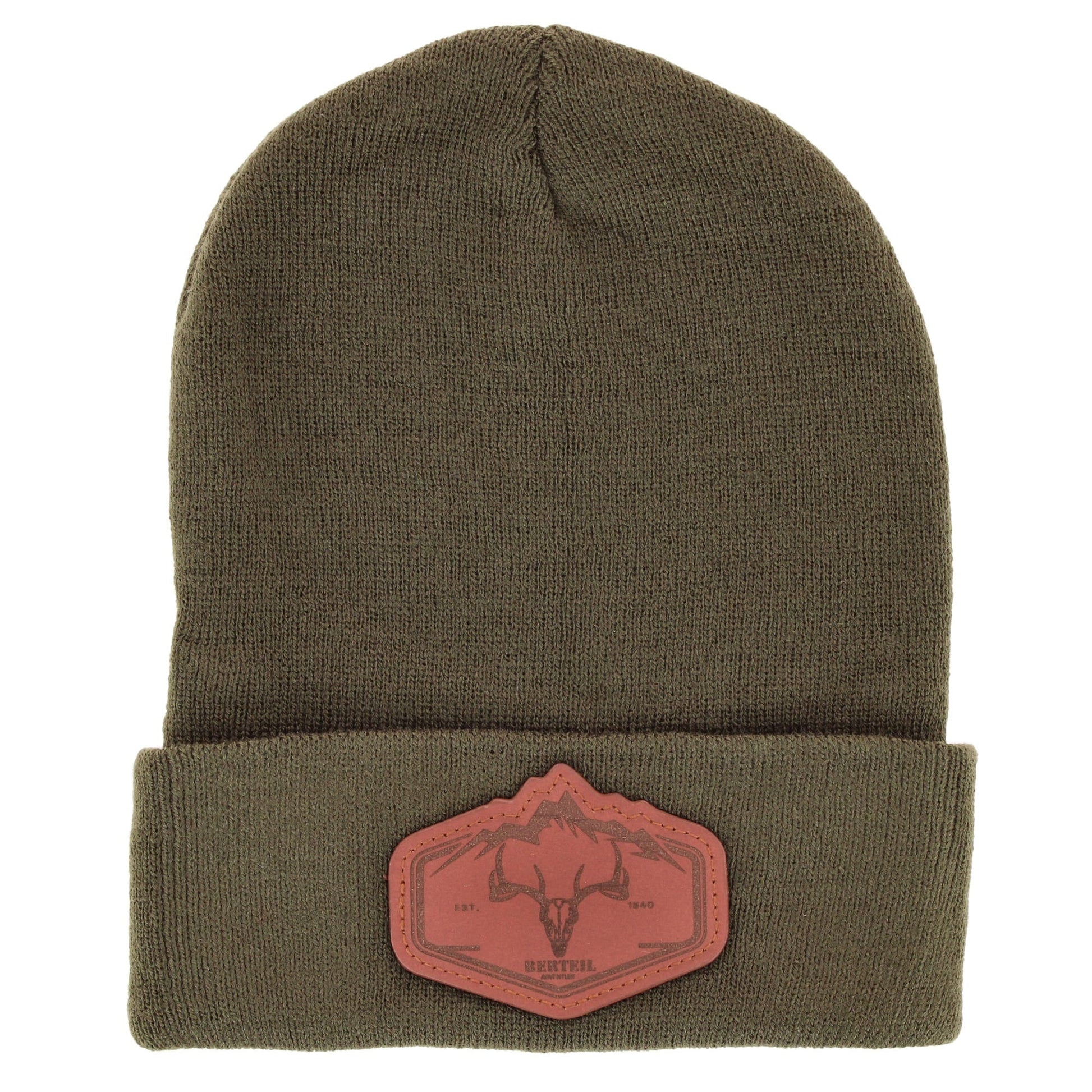 Epoch Hats Company Men's Knit Winter Beanie with Deer Mountain Patch - Olive