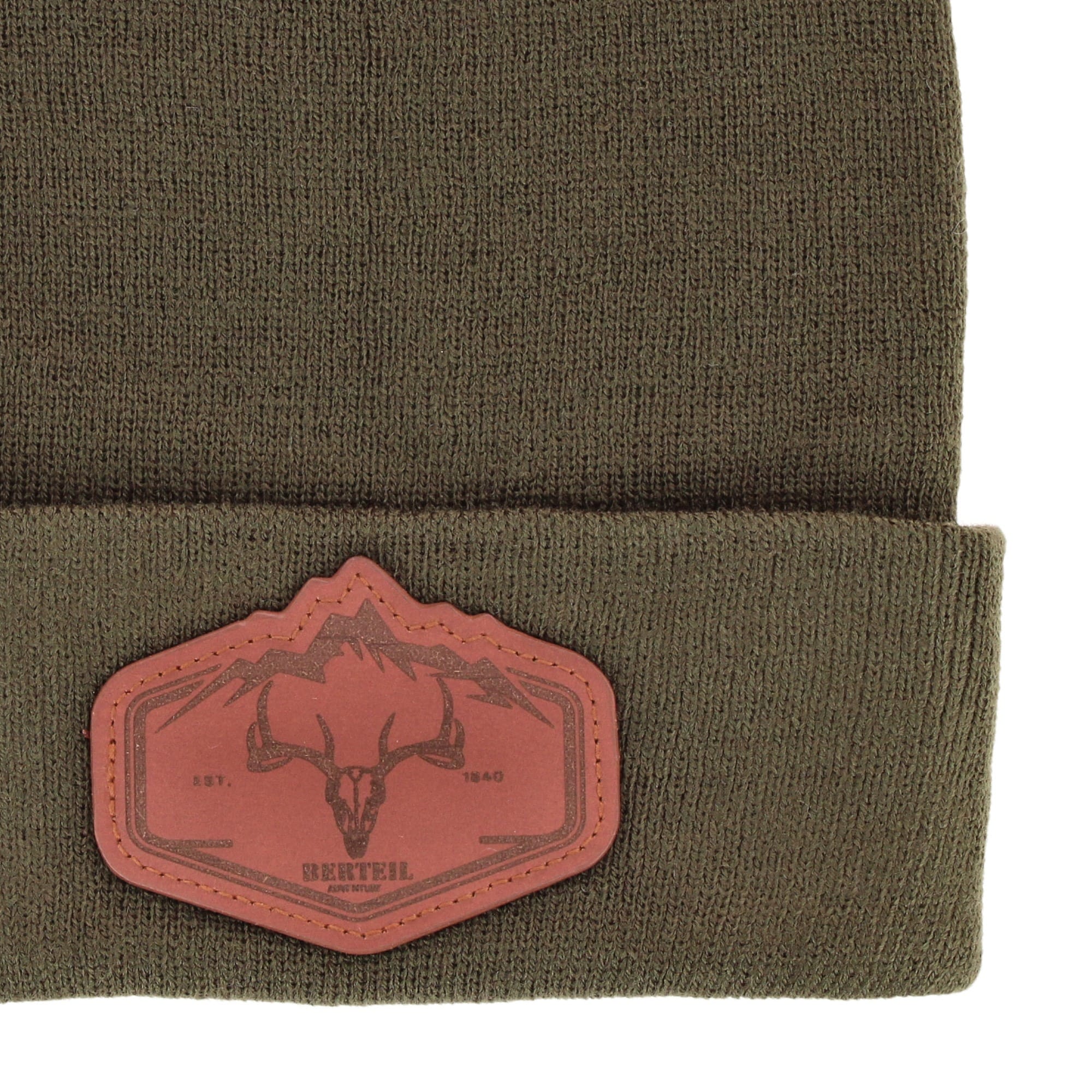Epoch Hats Company Men's Knit Winter Beanie with Deer Mountain Patch - Olive