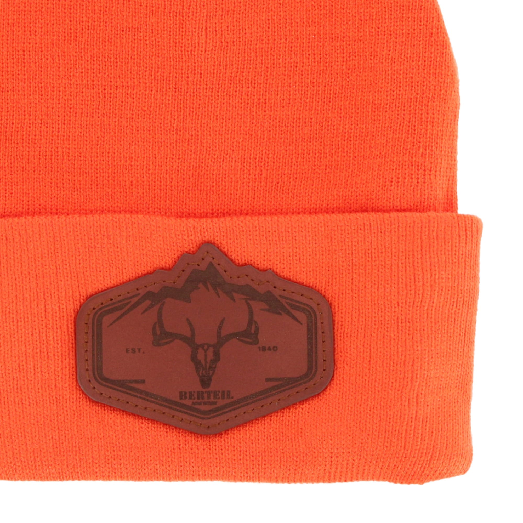 Epoch Hats Company Men's Knit Winter Beanie with Deer Mountain Patch - Orange