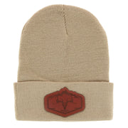 Men's Knit Winter Beanie with Deer Mountain Patch