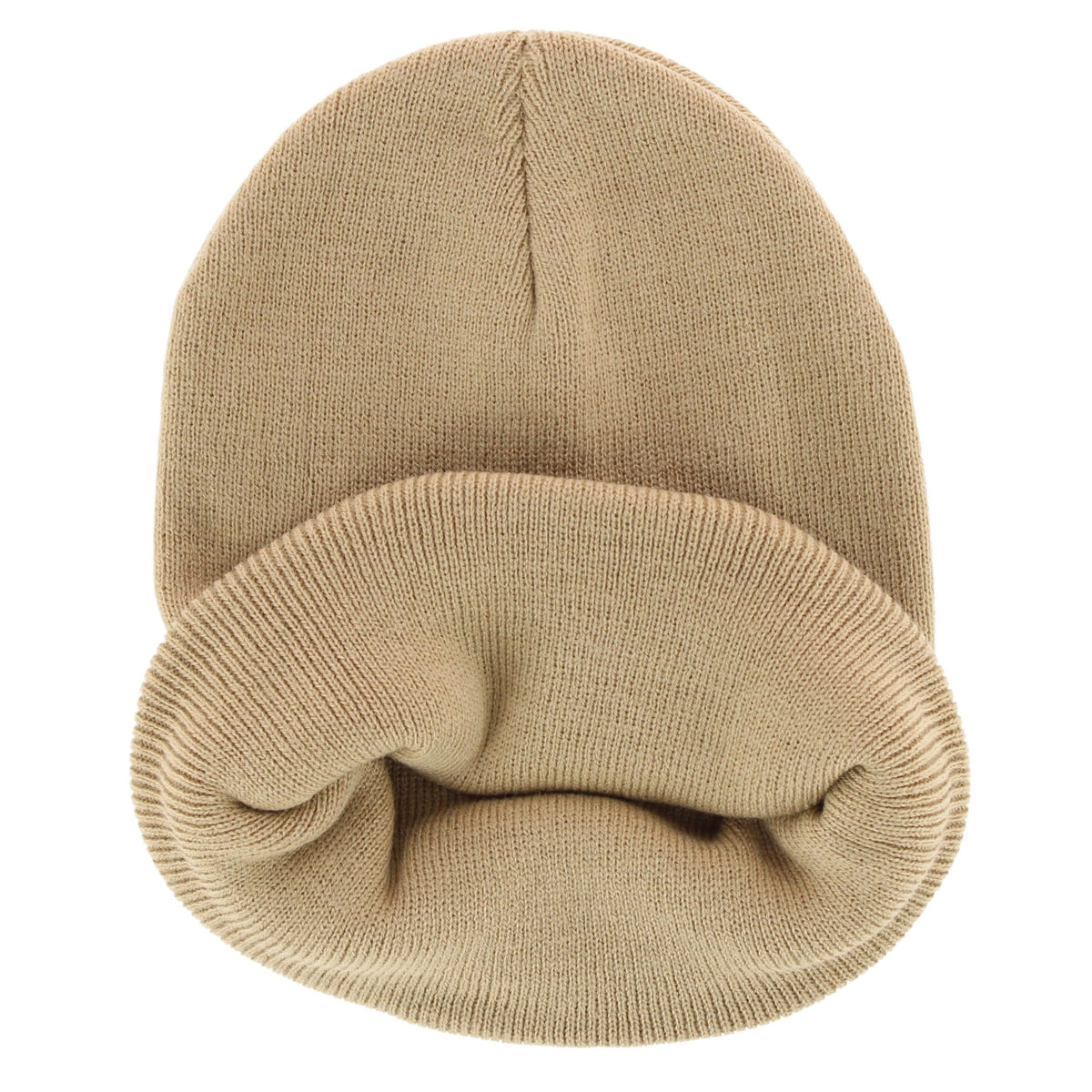 Epoch Hats Company Men's Knit Winter Beanie with American Flag Eagle Patch - Khaki