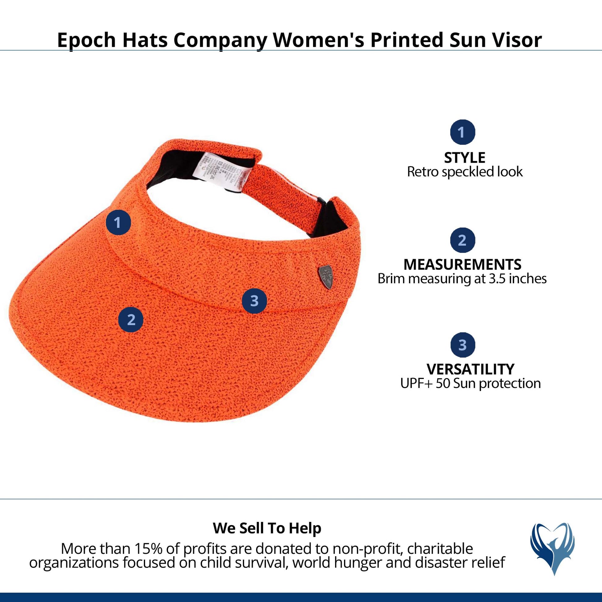 Epoch Hats Company Women's Printed Sun Visor - Orange