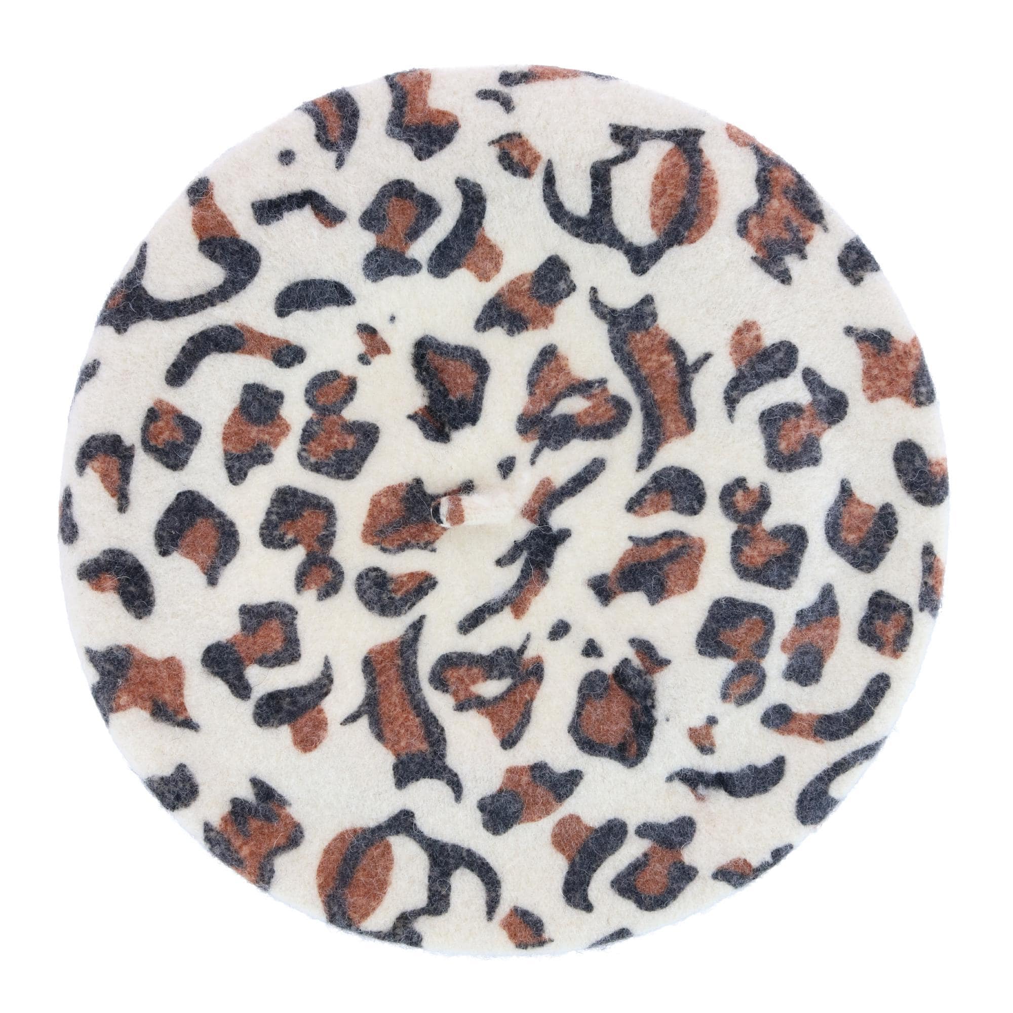 Angela & William Women's French Leopard Print Wool Beret Hat - Leopard