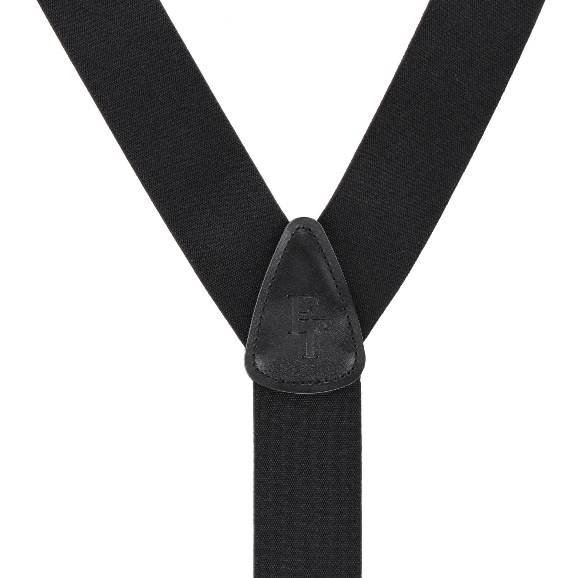 Essentials by Trafalgar The Original Elastic Comfort Button End Suspender - Black