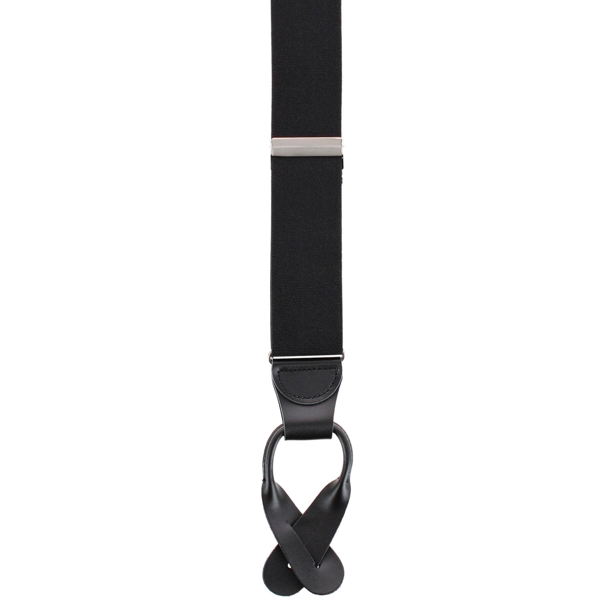 Essentials by Trafalgar The Original Elastic Comfort Button End Suspender - Black