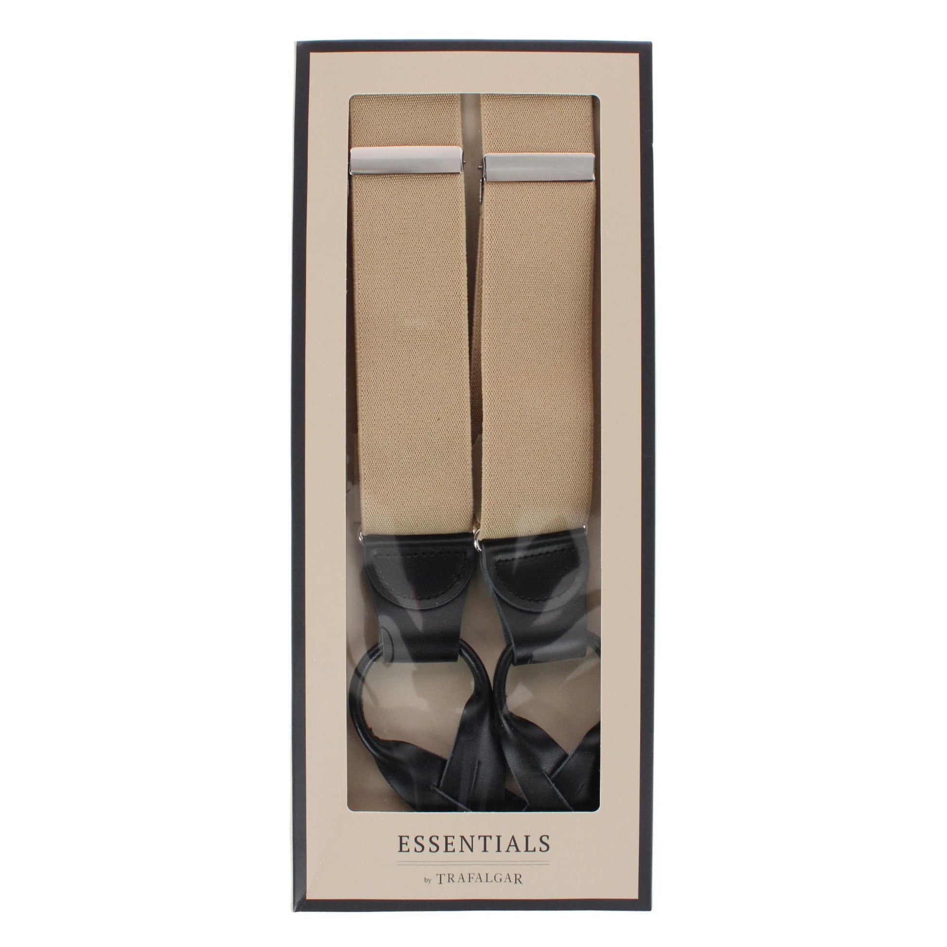 Essentials by Trafalgar The Original Elastic Comfort Button End Suspender - Khaki