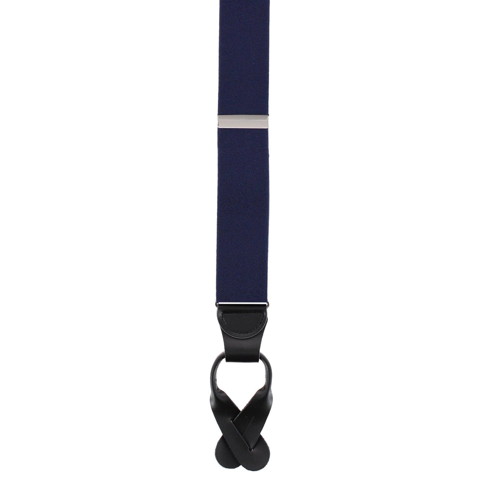 Essentials by Trafalgar The Original Elastic Comfort Button End Suspender - Navy