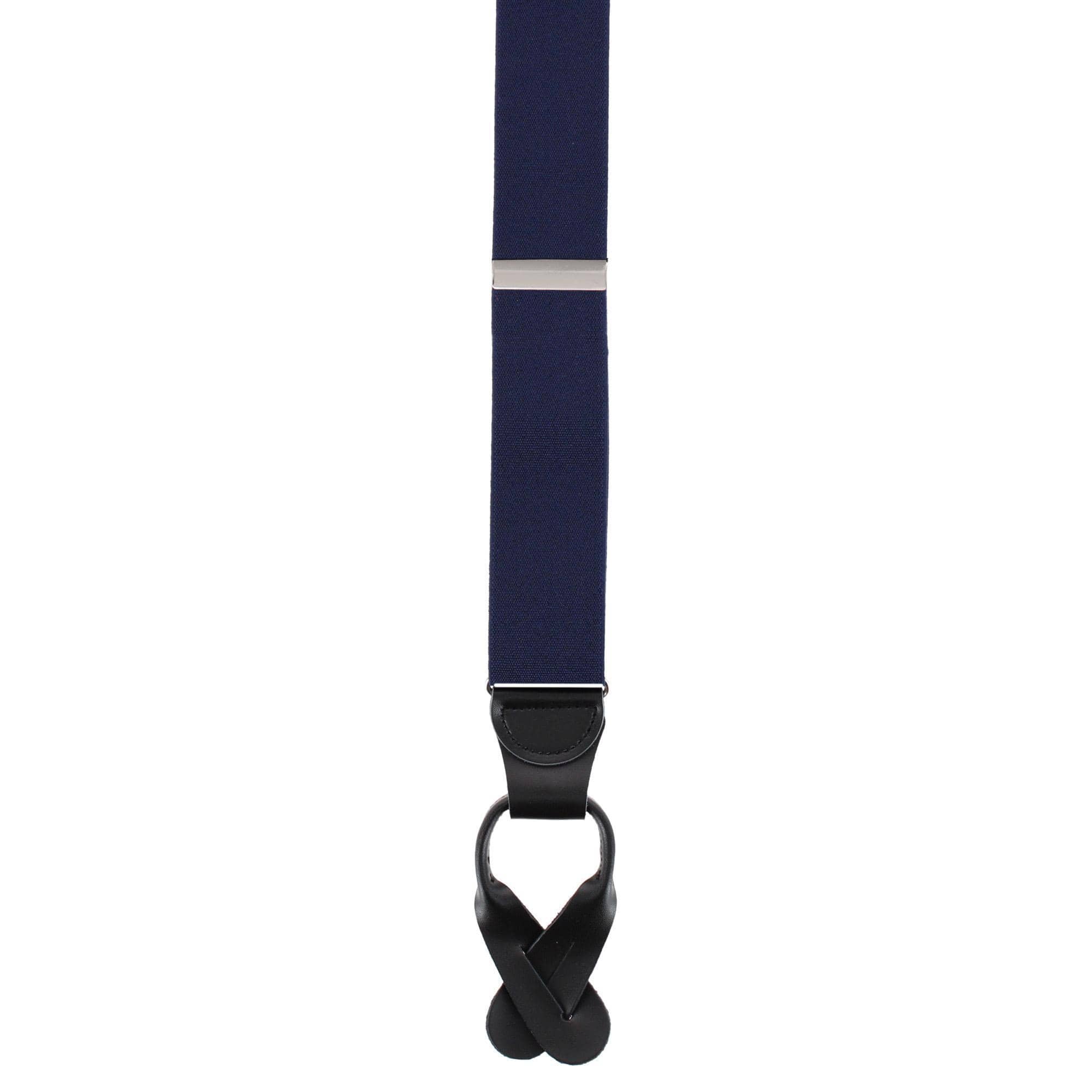 Essentials by Trafalgar The Original Elastic Comfort Button End Suspender - Navy