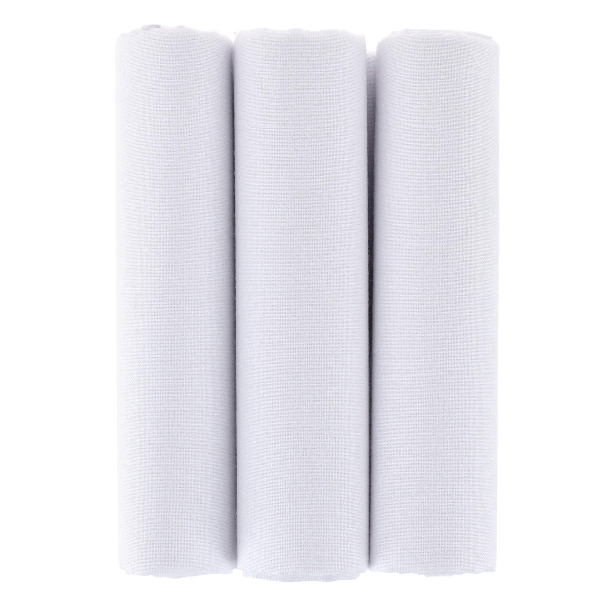 Essentials by Trafalgar Classic White 3 Pack Handkerchiefs - White