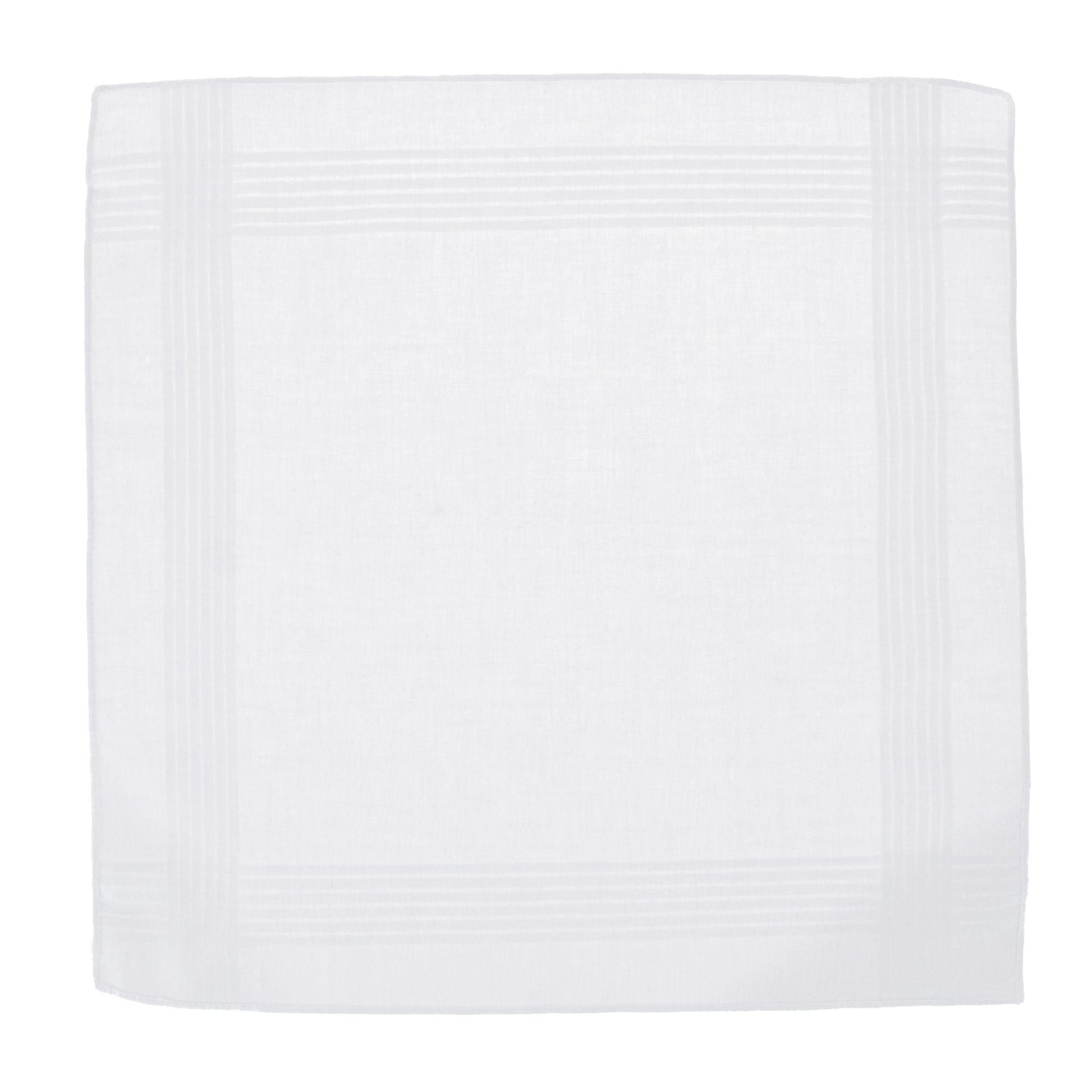 Essentials by Trafalgar Classic White 3 Pack Handkerchiefs - White