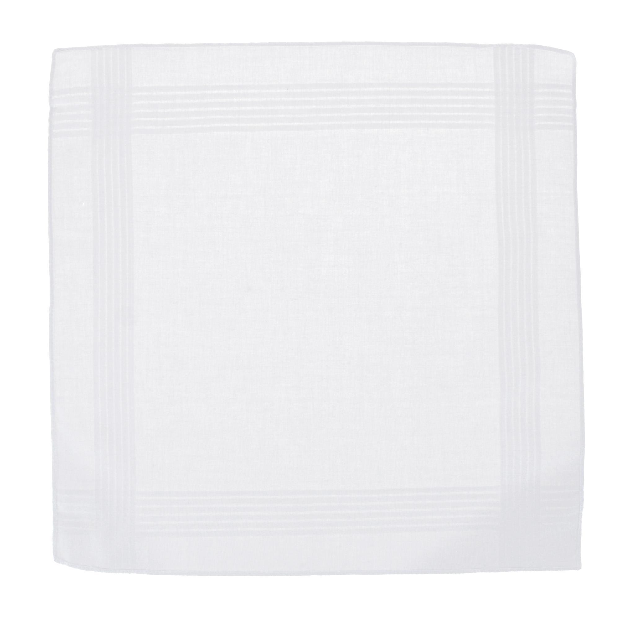 Essentials by Trafalgar Classic White 3 Pack Handkerchiefs - White