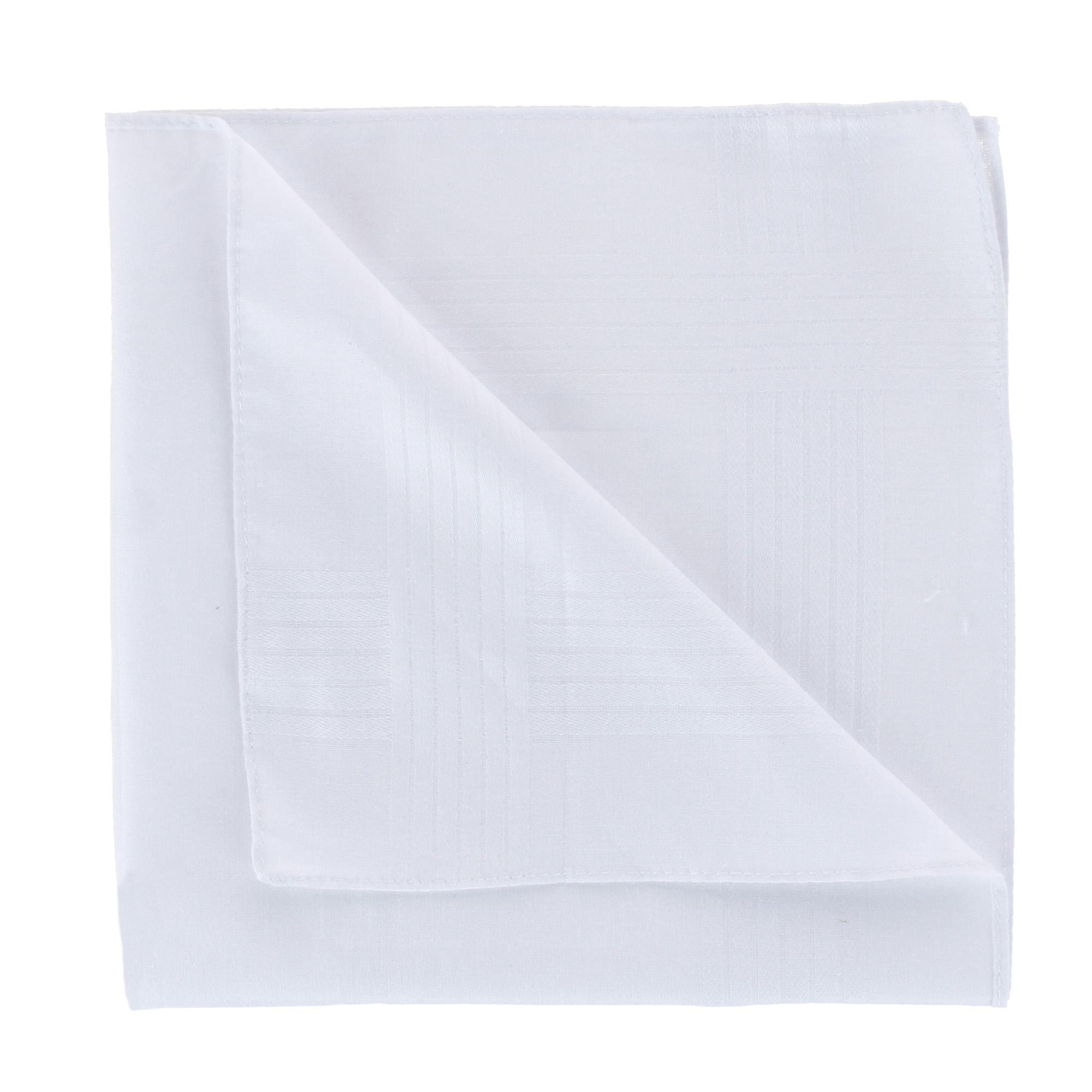 Essentials by Trafalgar Classic White 3 Pack Handkerchiefs - White