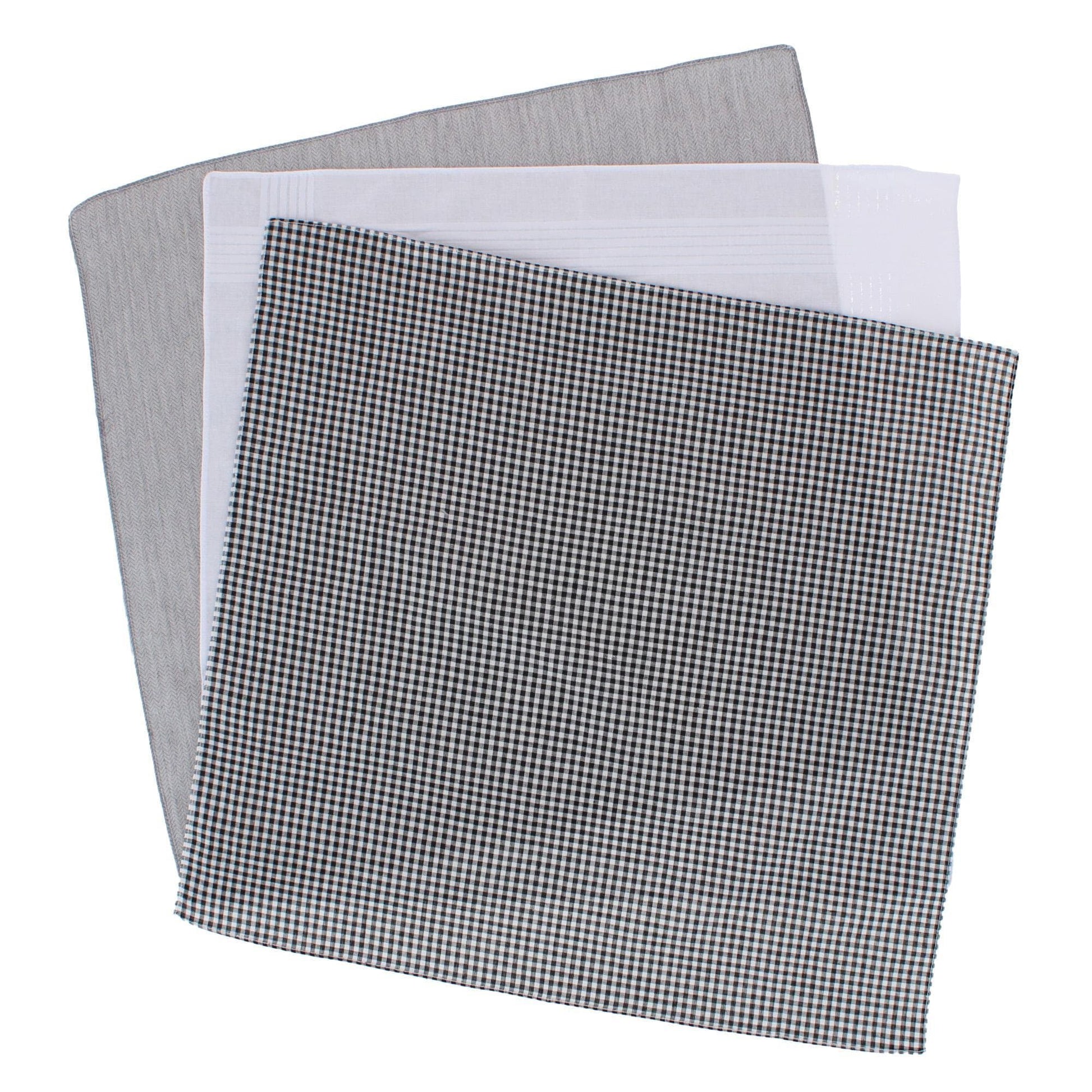 Essentials by Trafalgar Traditional Herringbone and Check Dark Handkerchiefs - Multiple