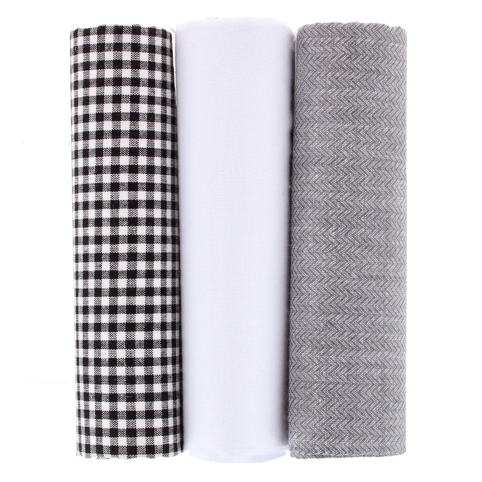 Essentials by Trafalgar Traditional Herringbone and Check Dark Handkerchiefs - Traditional Herringbone and Check Dark Handkerchiefs