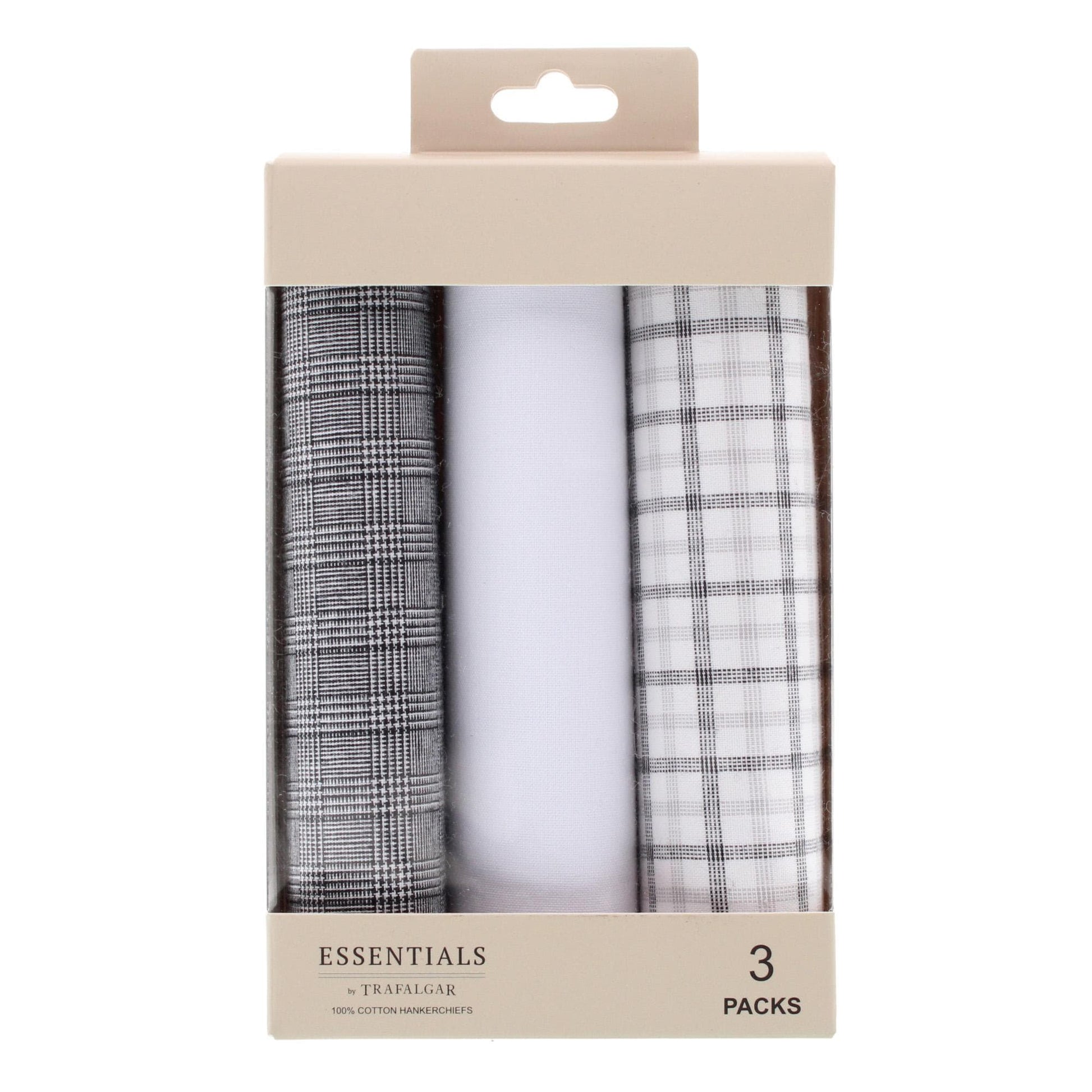 Essentials by Trafalgar Classical Black and White Patterned Handkerchiefs - Multiple