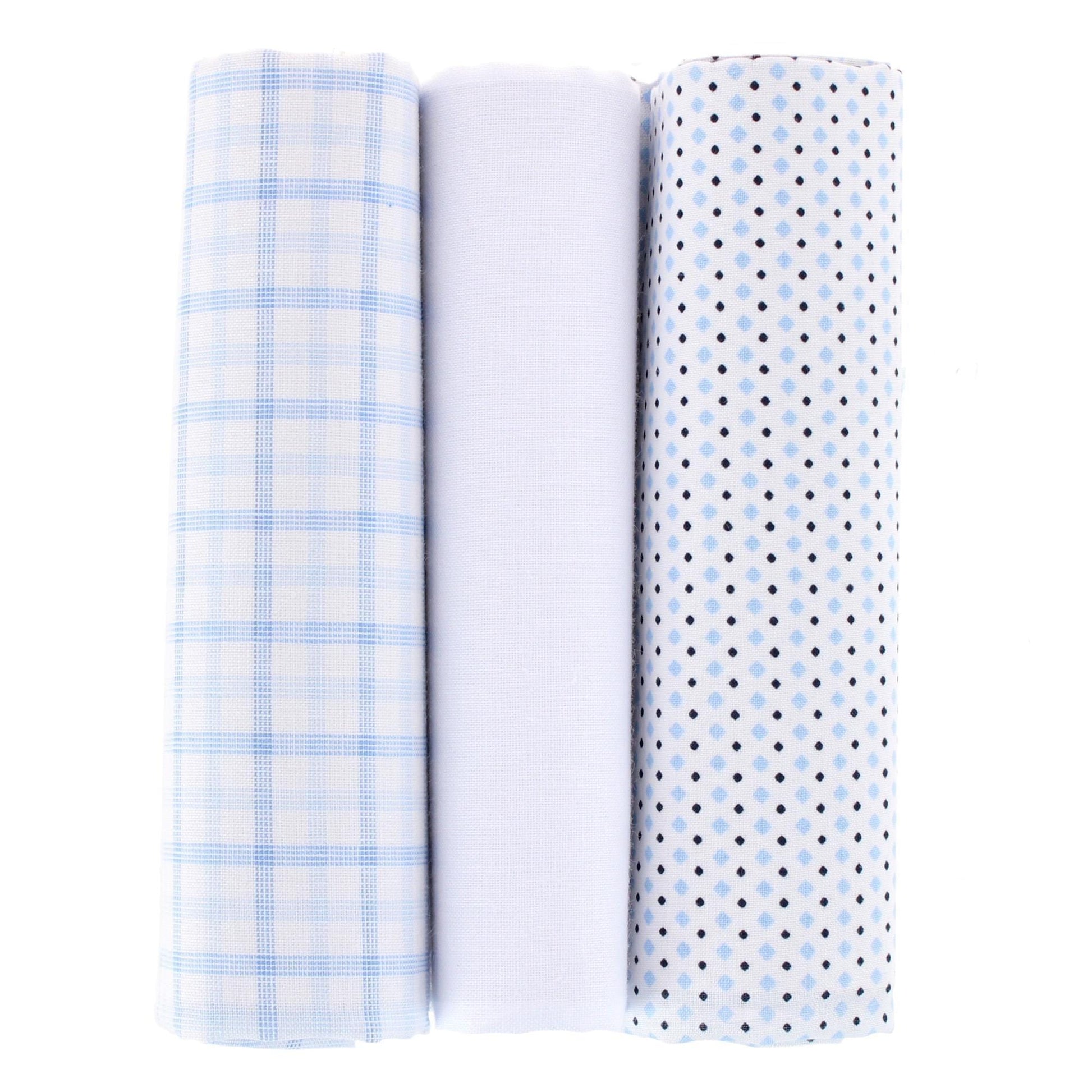 Essentials by Trafalgar Vibrant Dot and Check Patterned Blues Handkerchiefs - Multiple