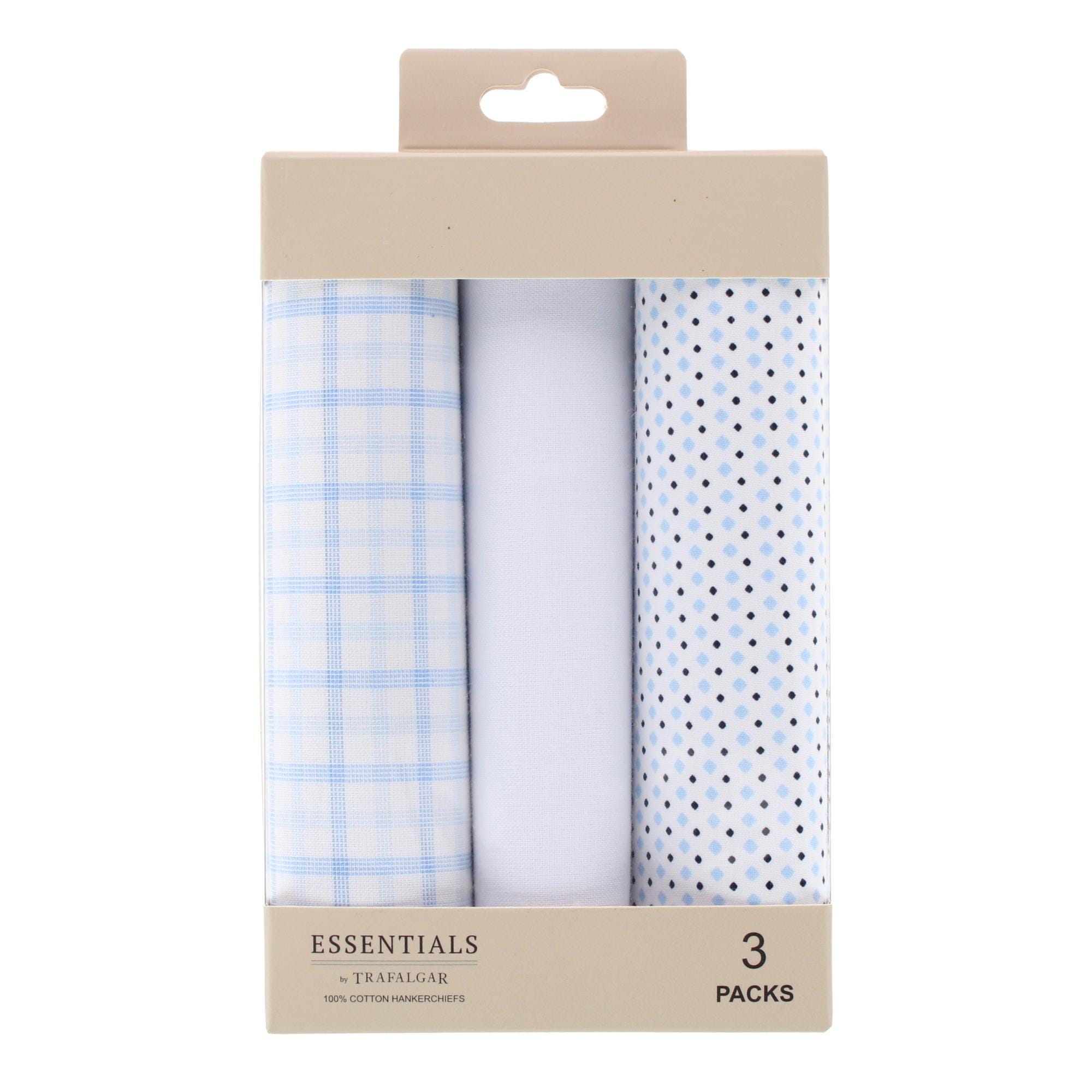 Essentials by Trafalgar Vibrant Dot and Check Patterned Blues Handkerchiefs - Multiple
