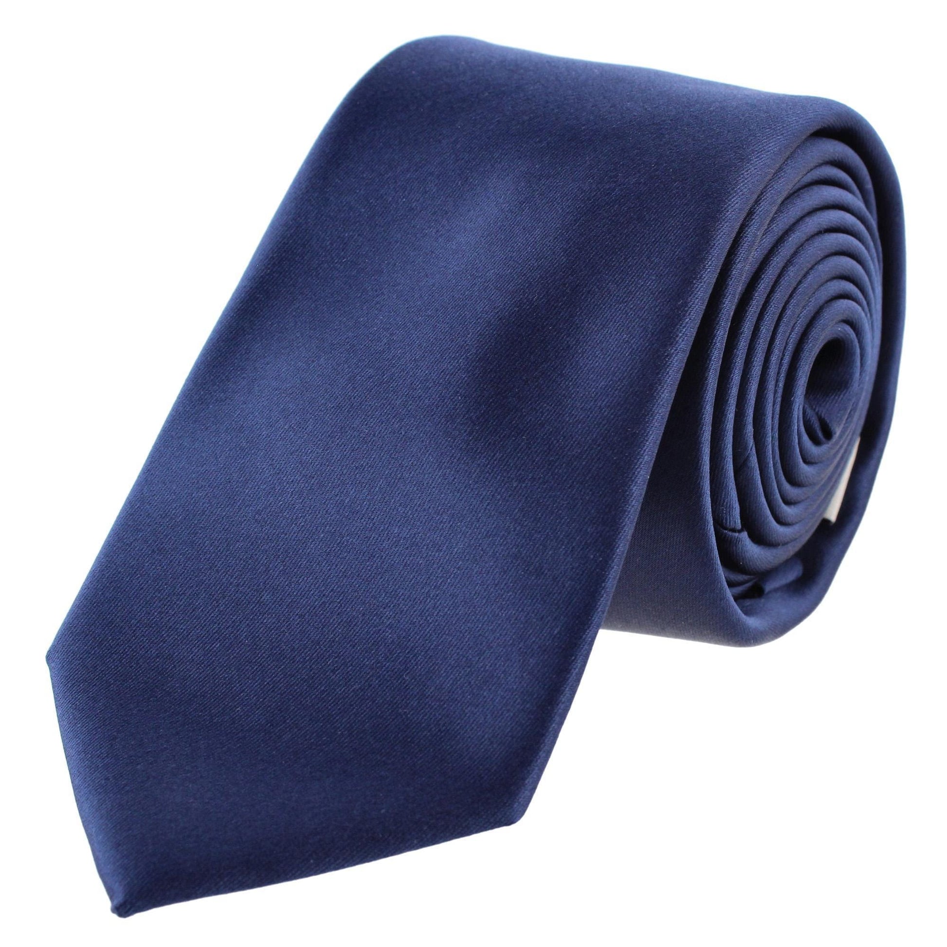 Essentials by Trafalgar Solid Necktie and Metallic Floral Pocket Square Set - Navy