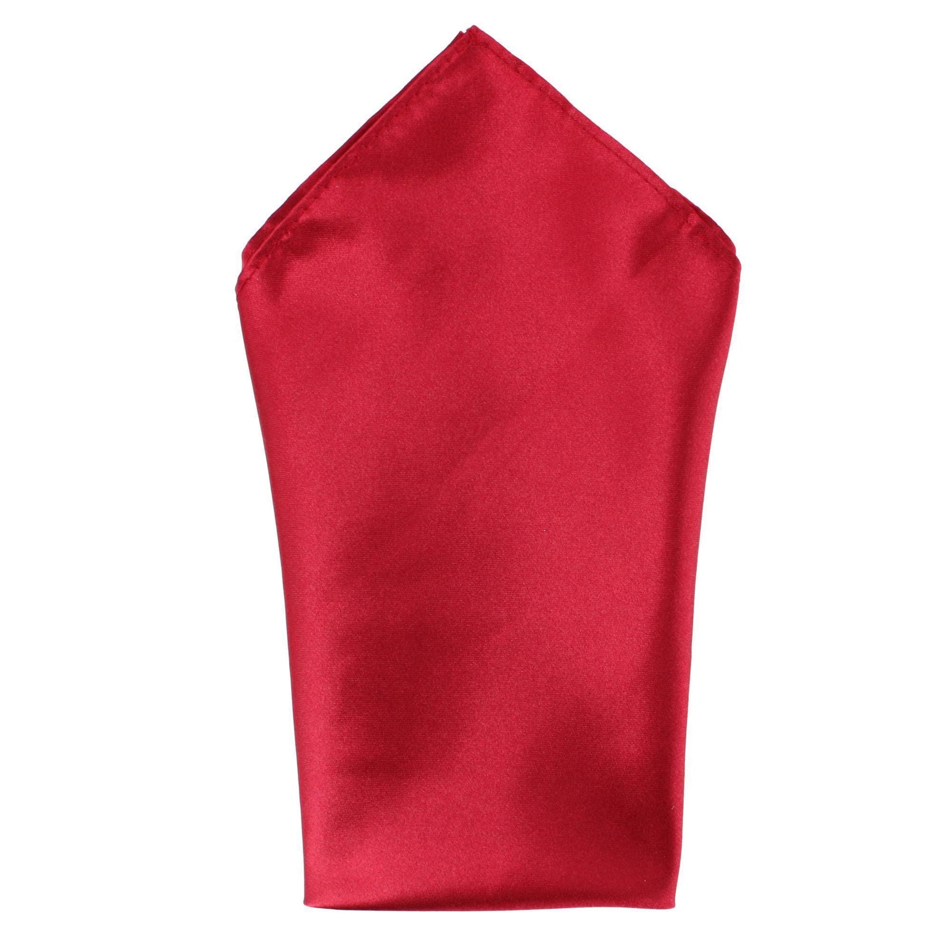 Essentials by Trafalgar Criss Cross Patterned Necktie and Solid Pocket Square Set - Red
