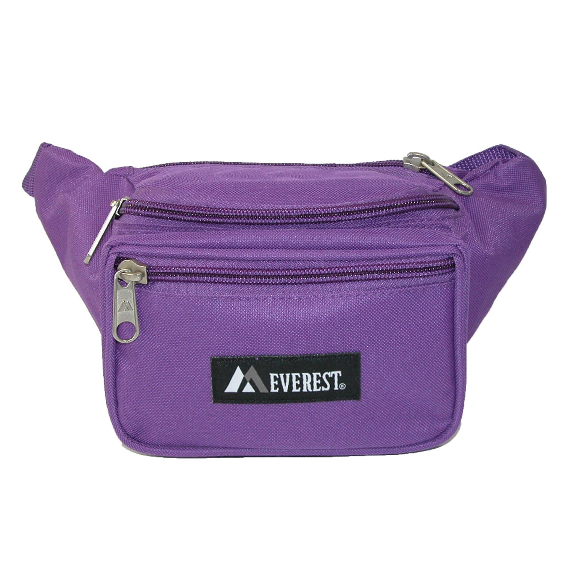 Everest Fabric Multi Pocket Fanny Waist Pack - Dark Purple