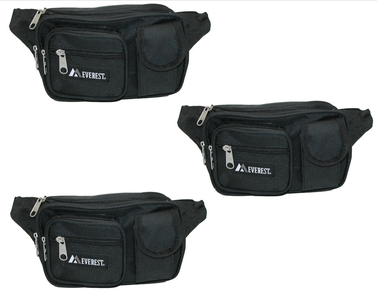 Everest Fabric First Aid Waist Pack(Pack of 3) - Black