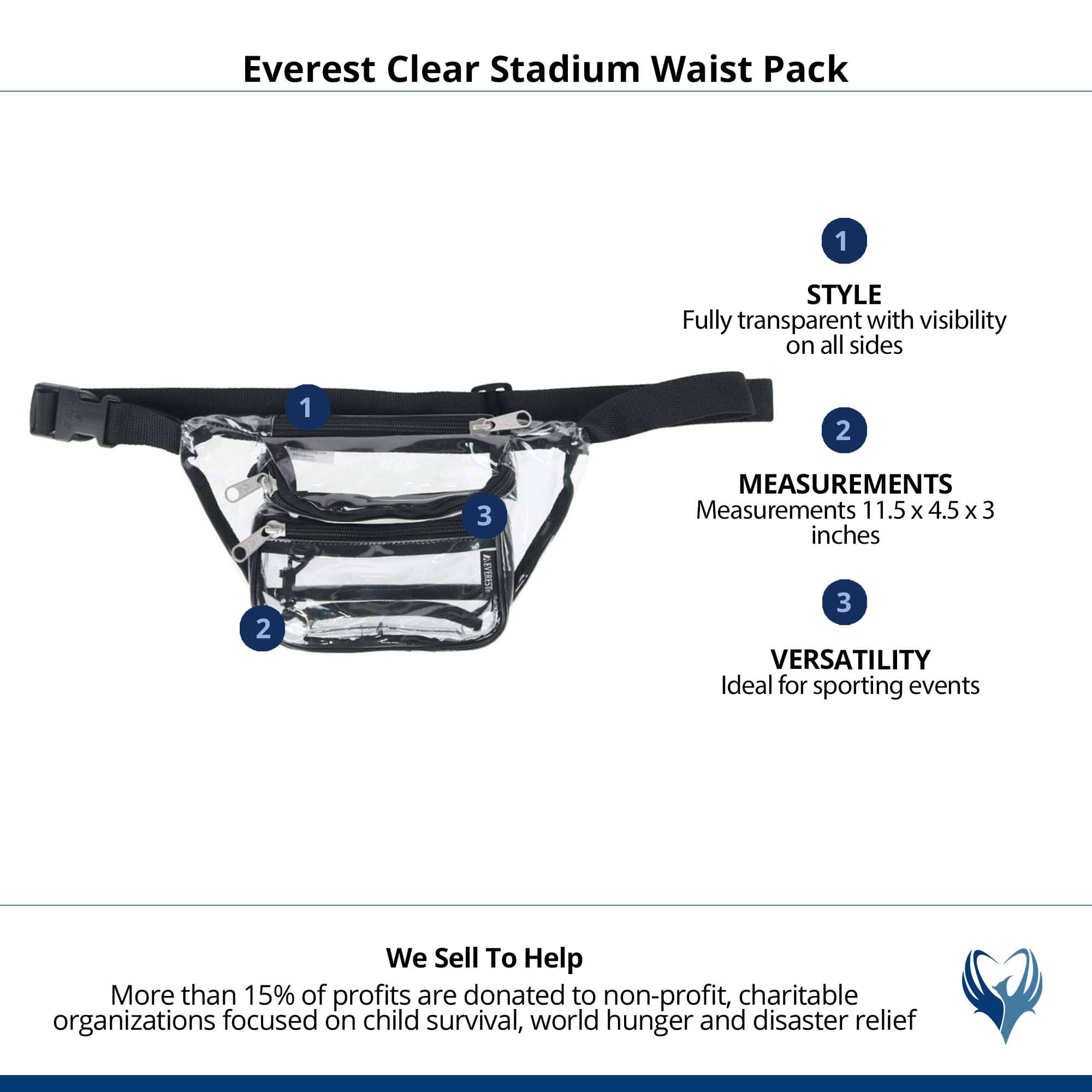 Everest Clear Stadium Waist Pack - Clear