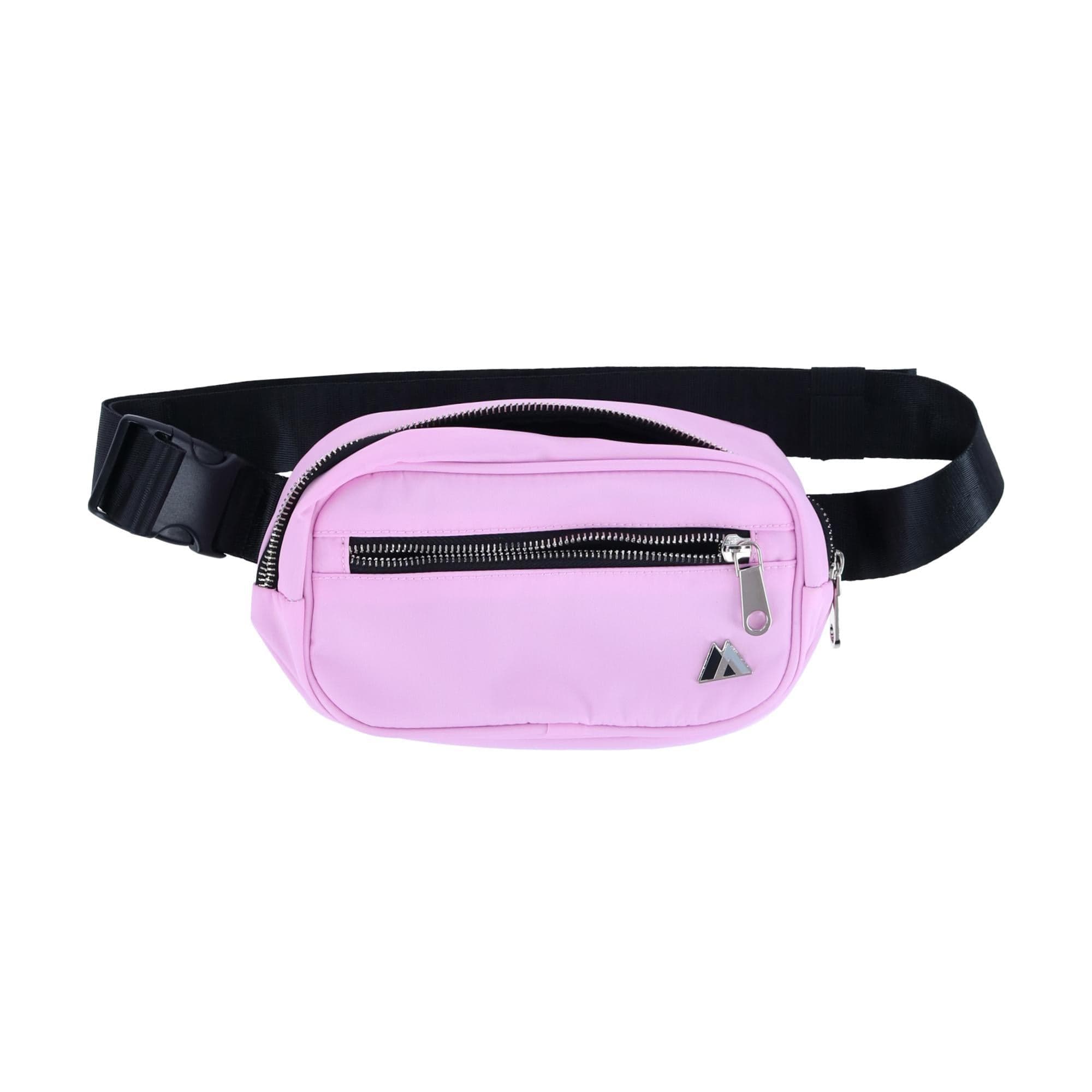 Everest Sleek Front Zipper Belt Bag - Pink