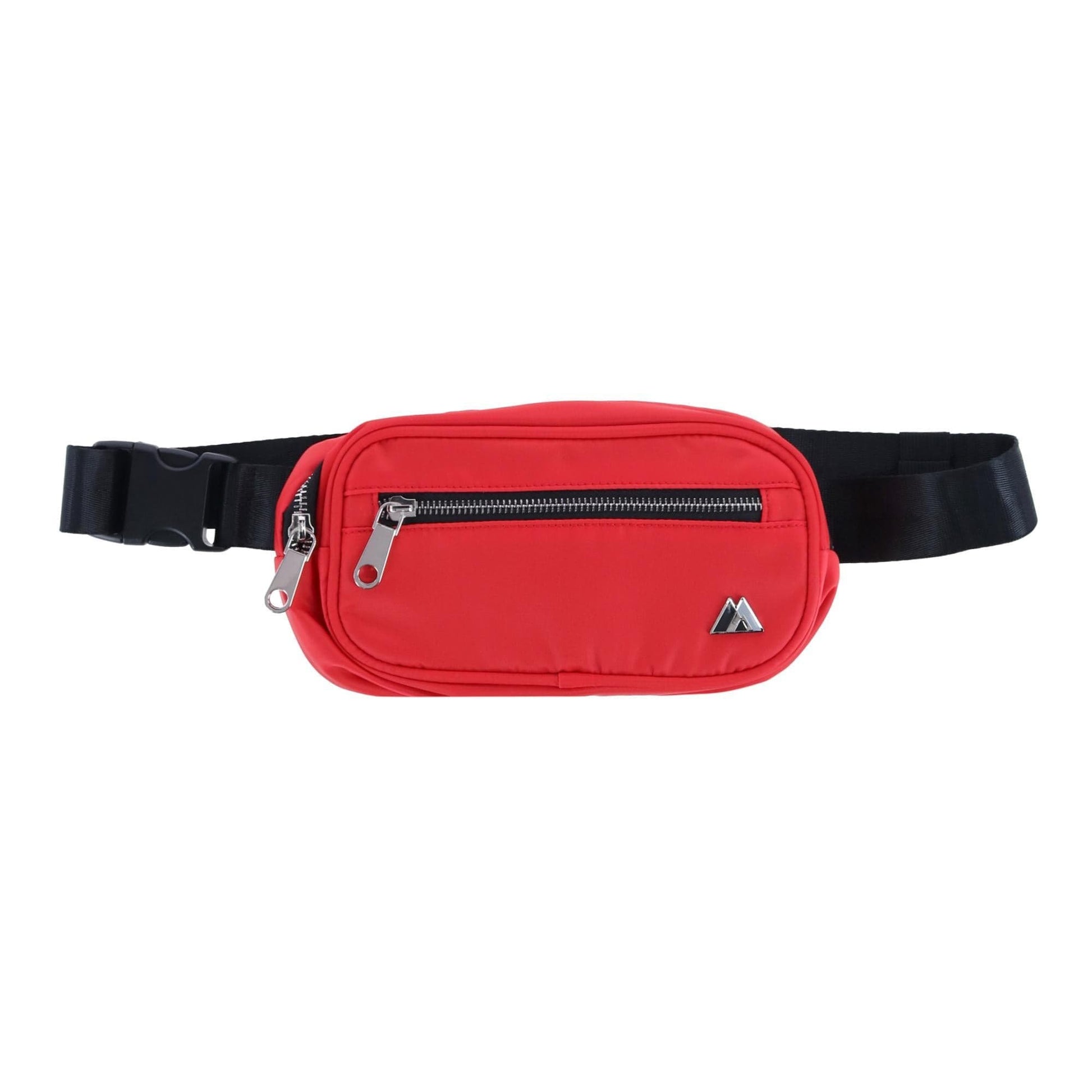 Everest Sleek Front Zipper Belt Bag - Red