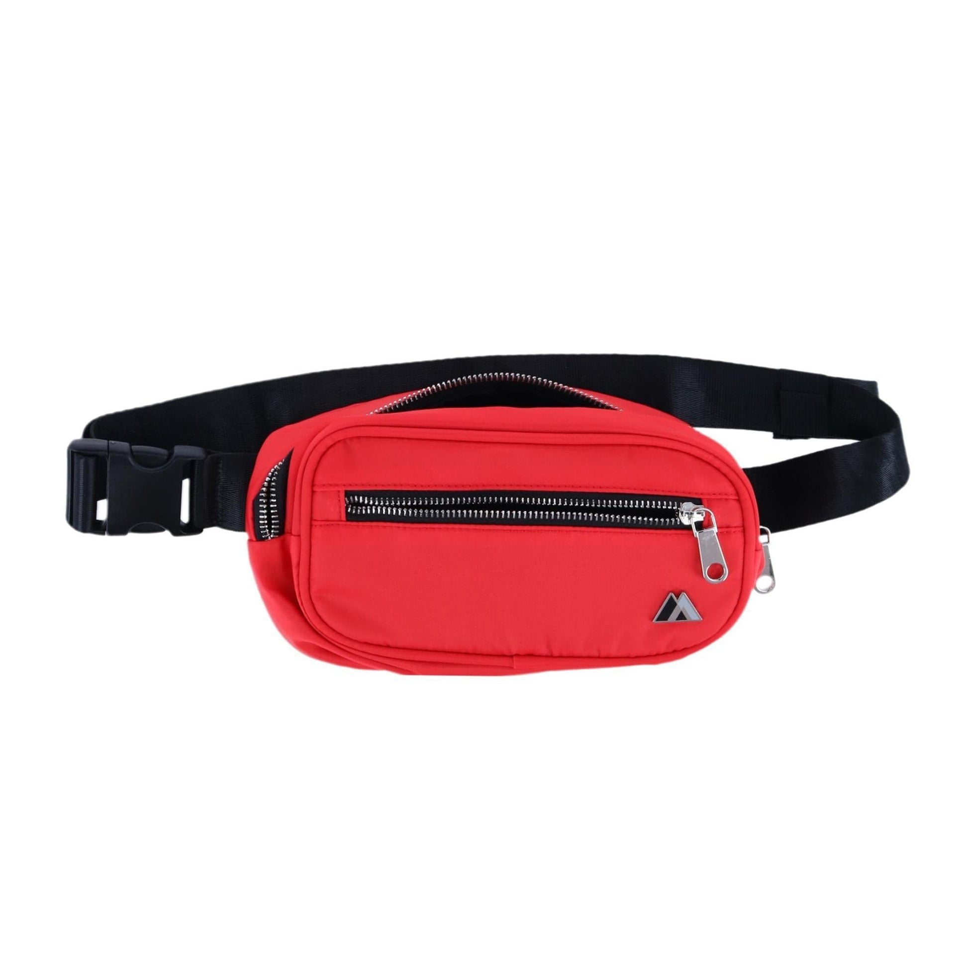 Everest Sleek Front Zipper Belt Bag - Red