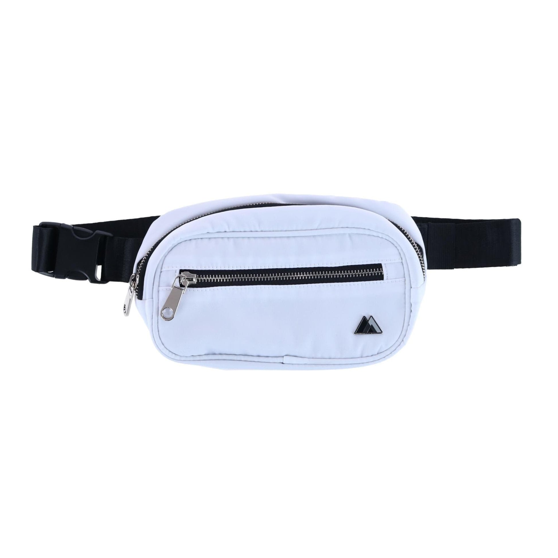 Everest Sleek Front Zipper Belt Bag - White