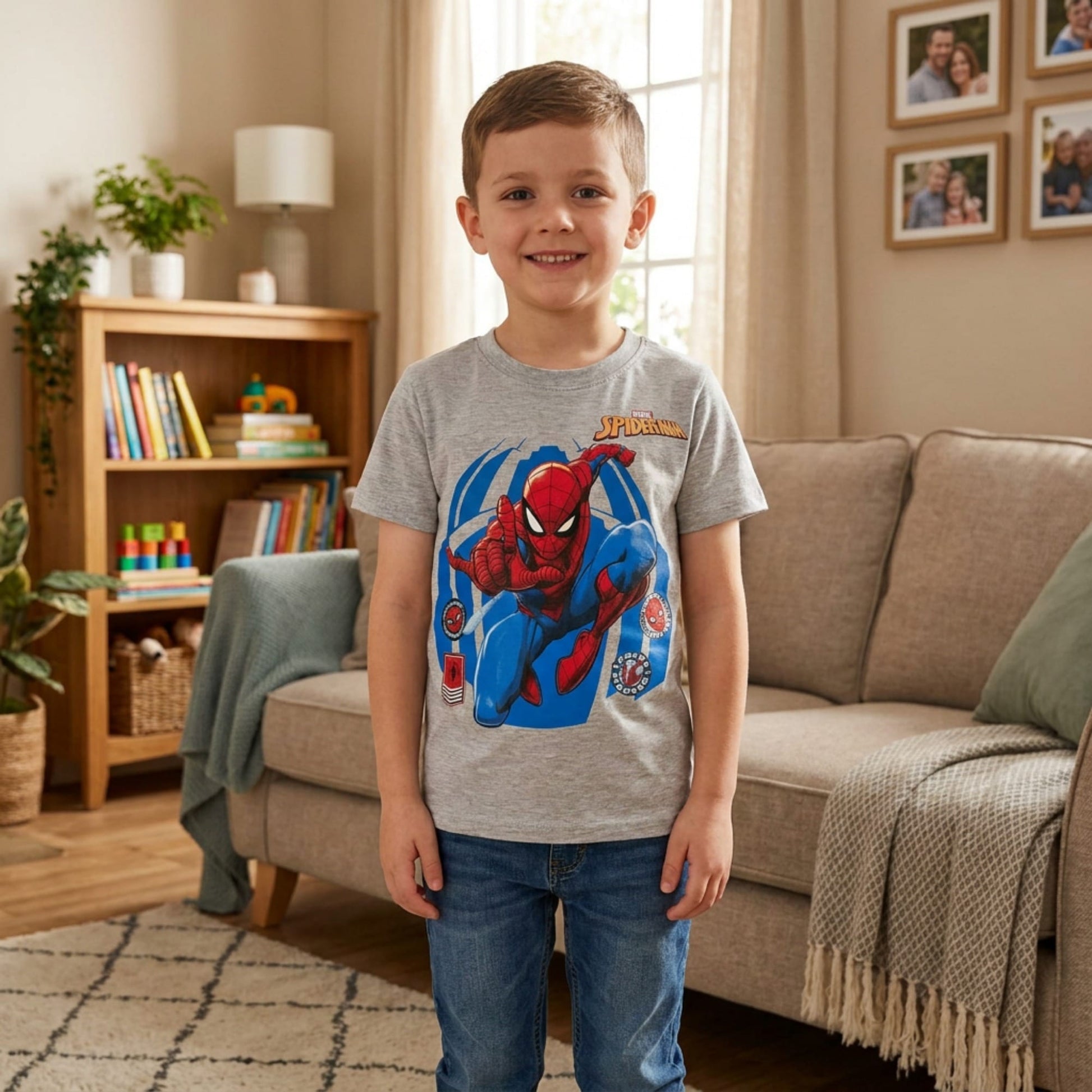 Textiel Trade Boy's Spiderman T-Shirt - Gray