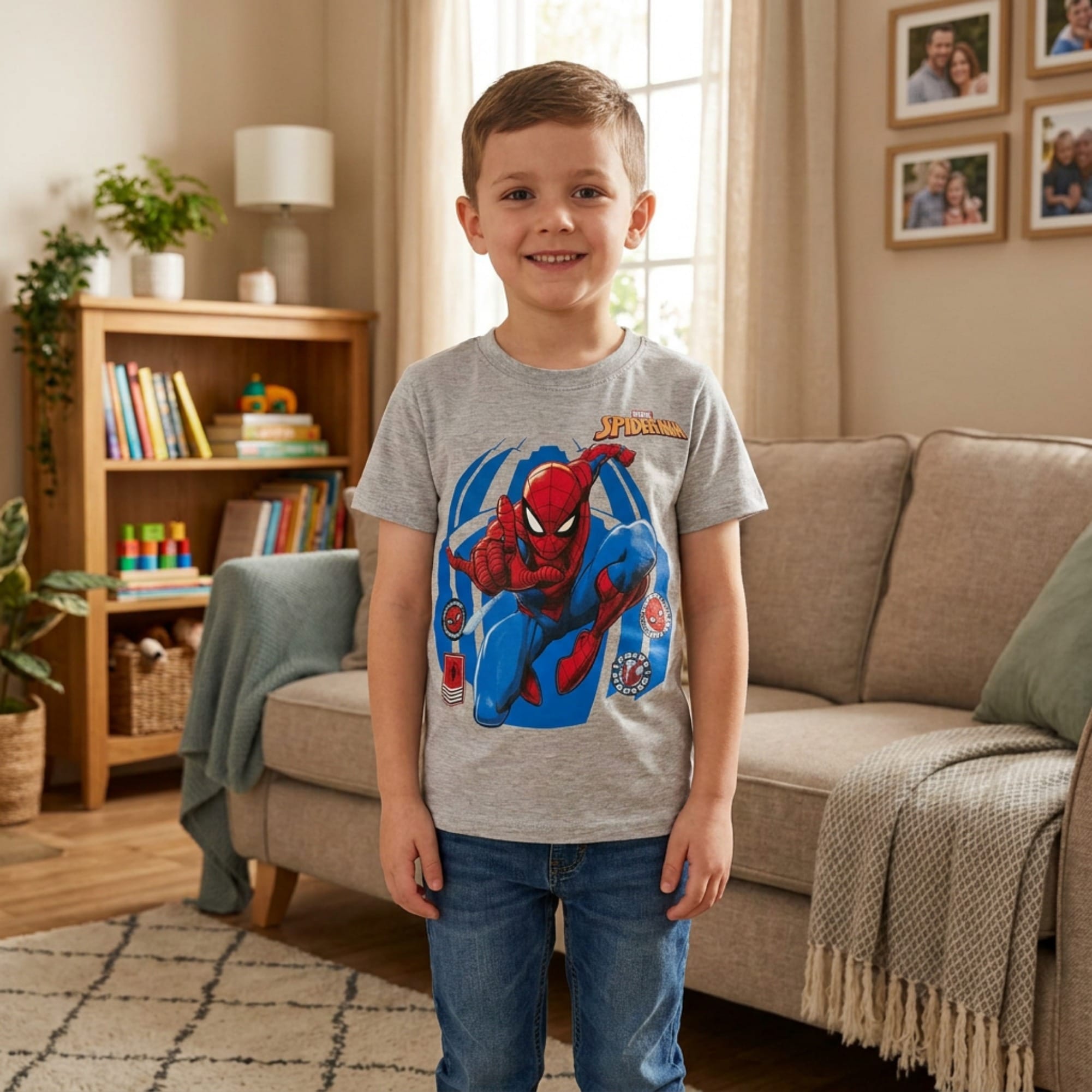 Textiel Trade Boy's Spiderman T-Shirt - Gray