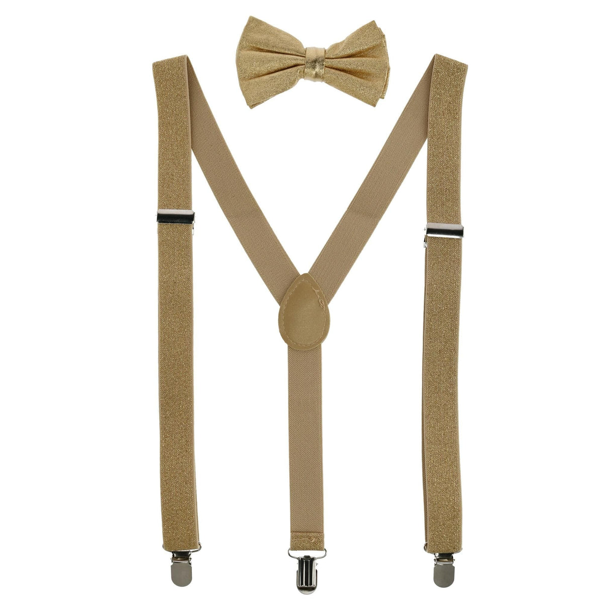 CTM® Glitter Gold Bow Tie and Suspender Set - Glitter Gold Bow Tie and Suspender Set