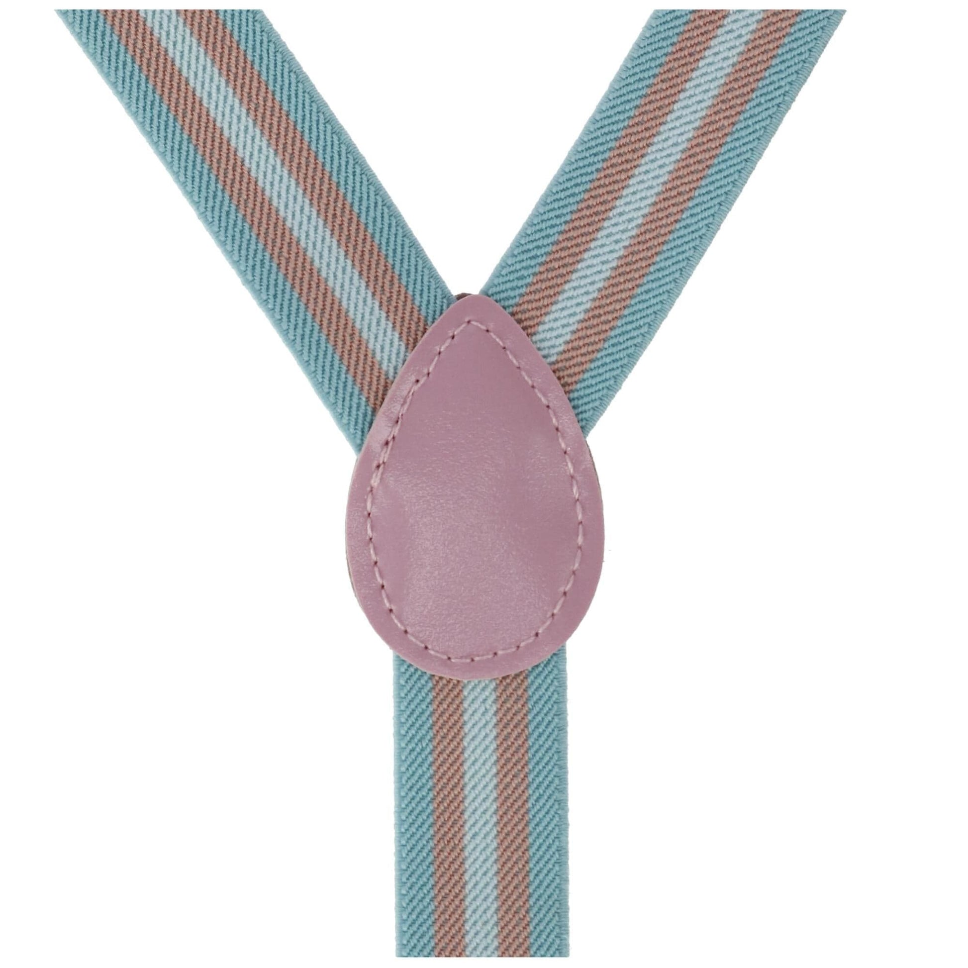 CTM® Stripe Trans Pride Clip-End Suspenders - Blue