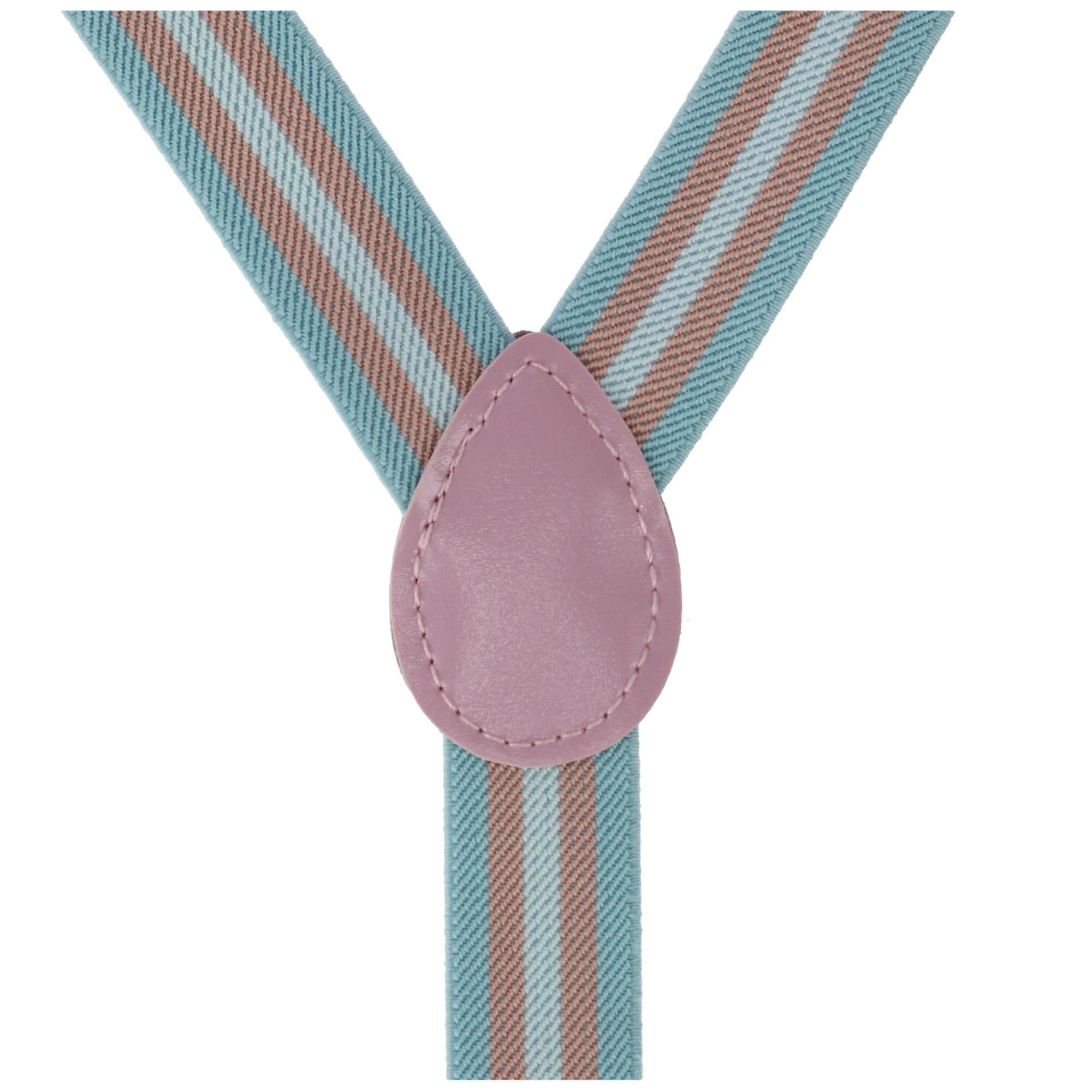 CTM® Stripe Trans Pride Clip-End Suspenders - Blue